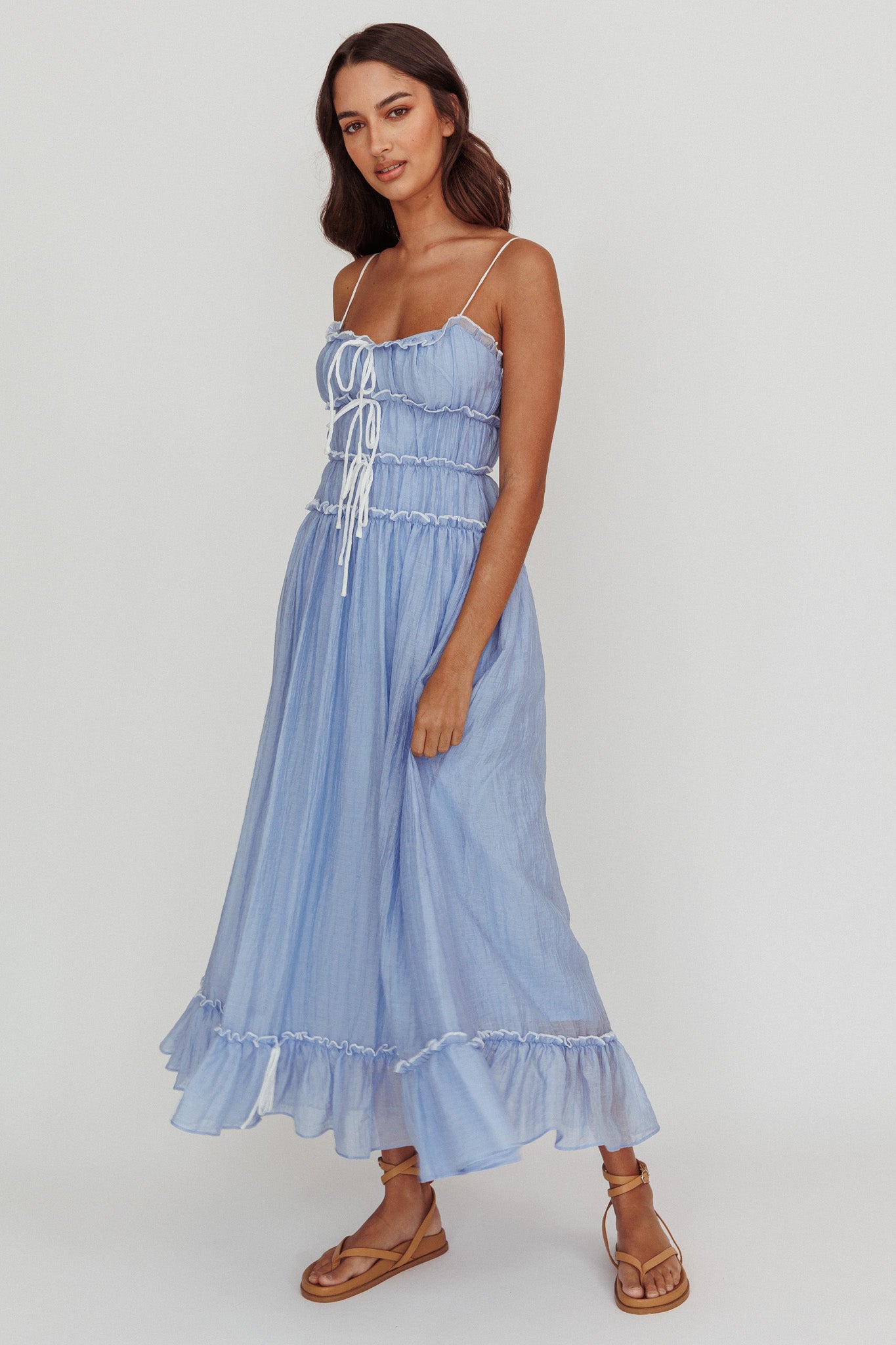 Shop the Maidens Tie Accent Maxi Dress Cloud Blue