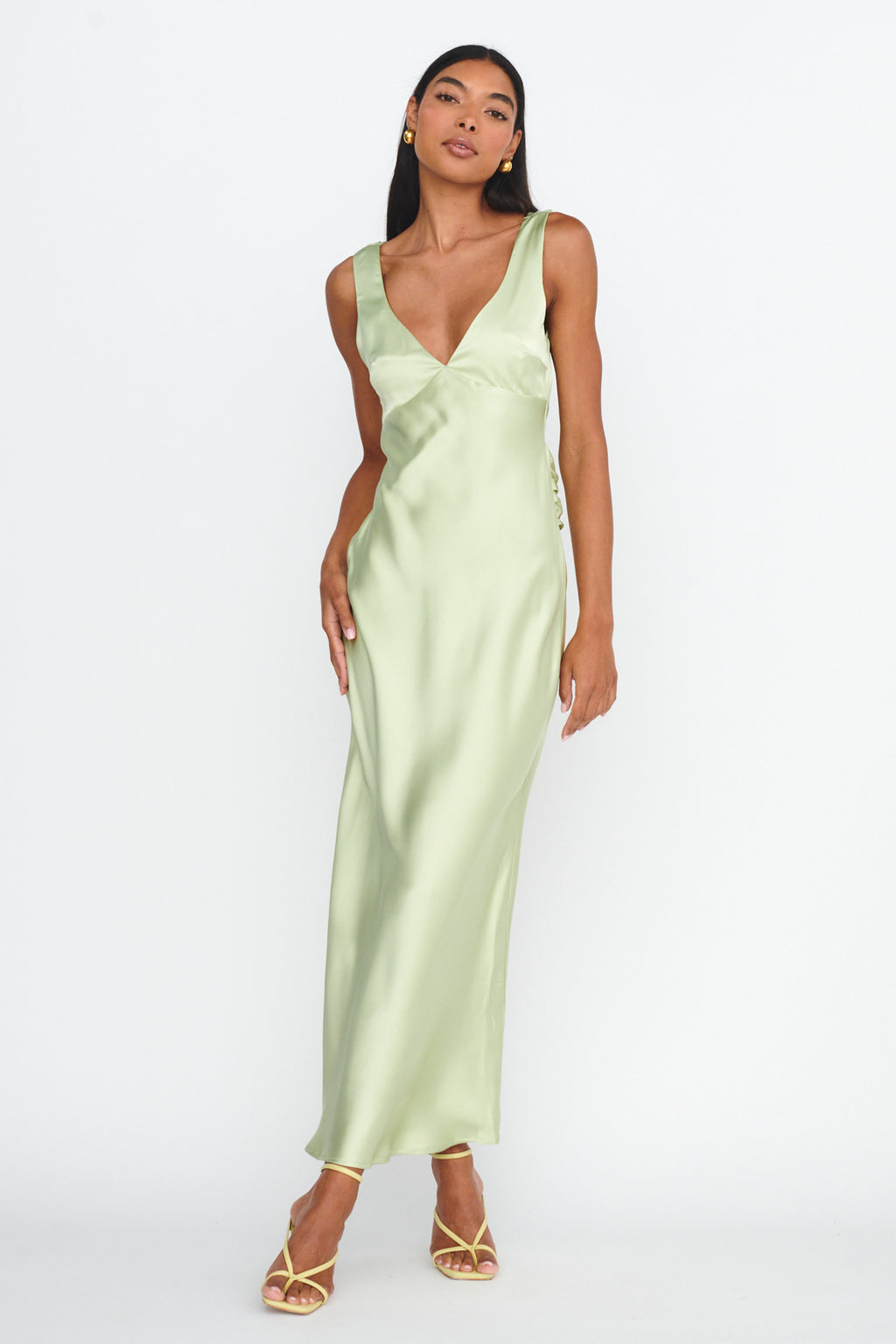 Jelena Draped Back Maxi Dress Apple by Selfie Leslie