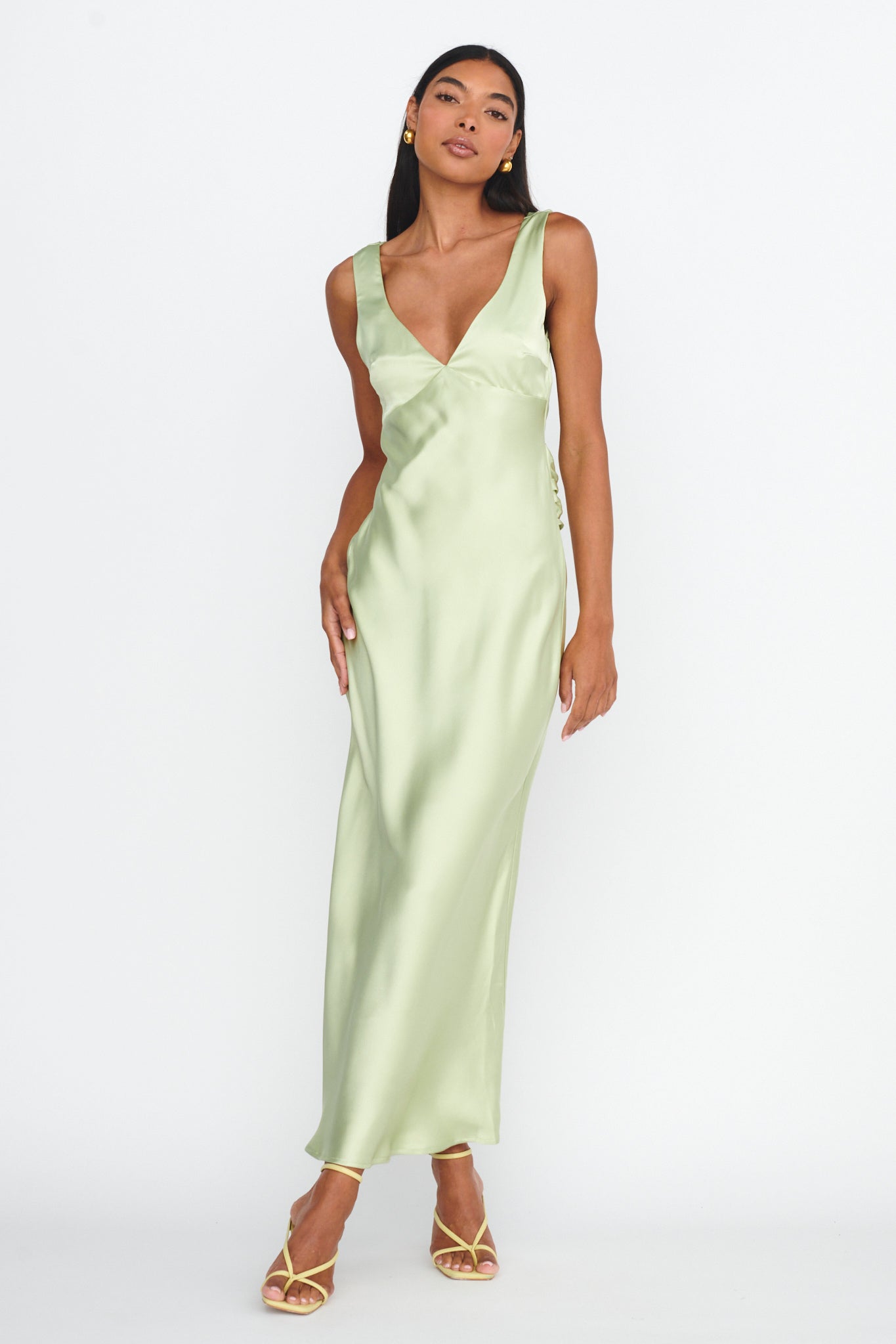 Jelena Draped Back Maxi Dress Apple by Selfie Leslie