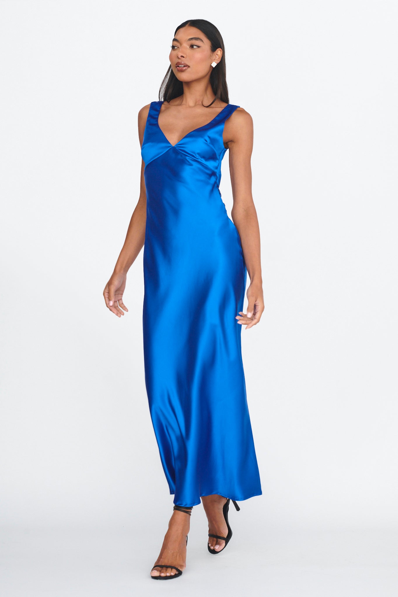 Jelena Draped Back Maxi Dress Sapphire by Selfie Leslie