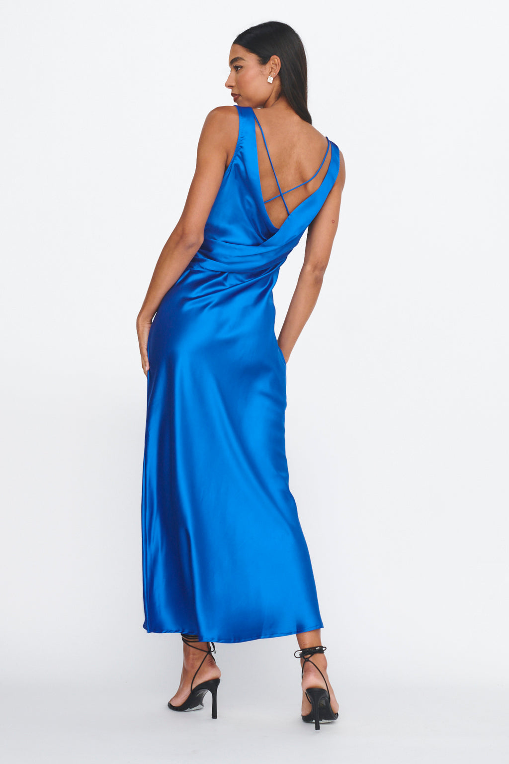 Jelena Draped Back Maxi Dress Sapphire by Selfie Leslie