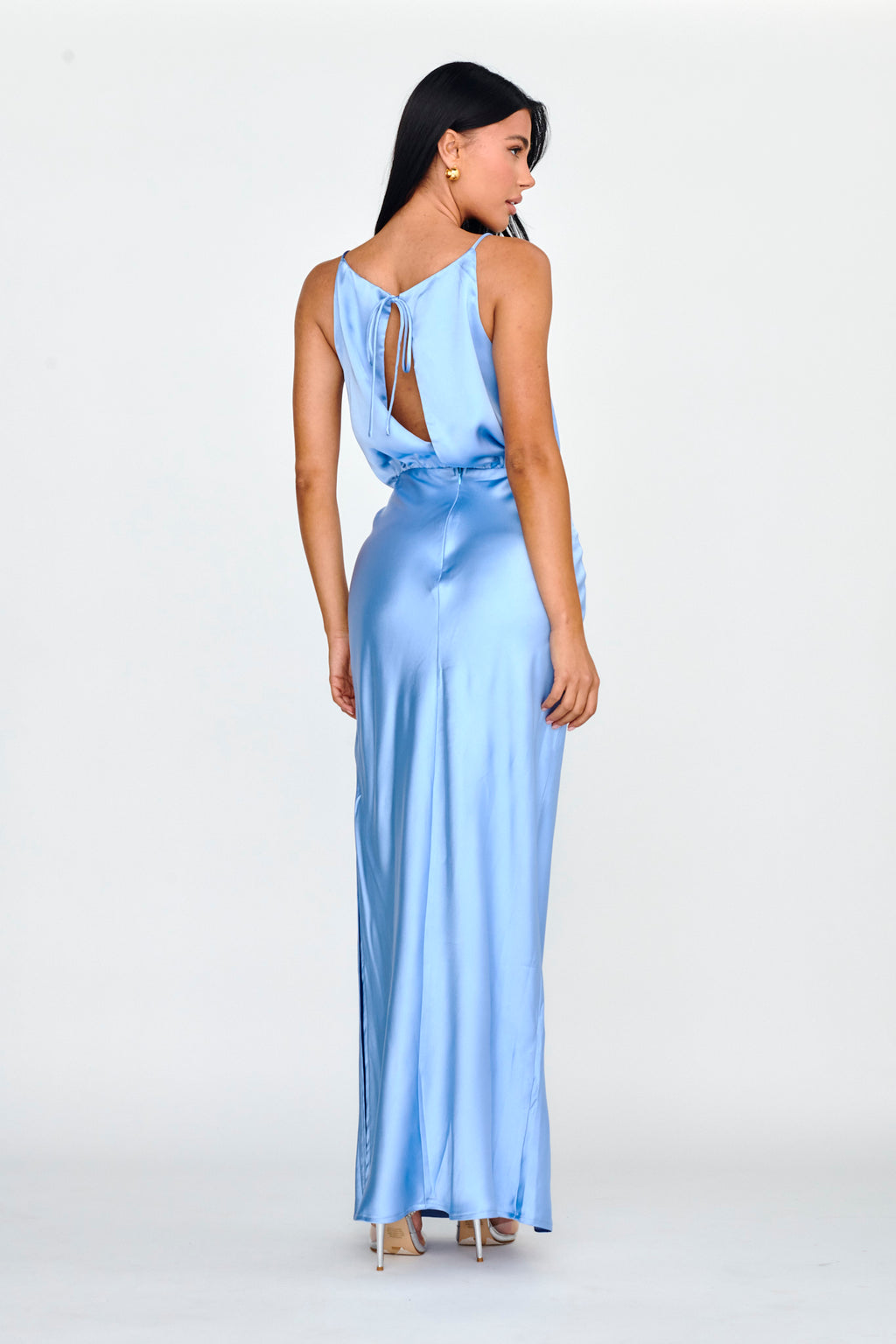 Midnight Hour Side Split Midi Dress Ocean by Selfie Leslie