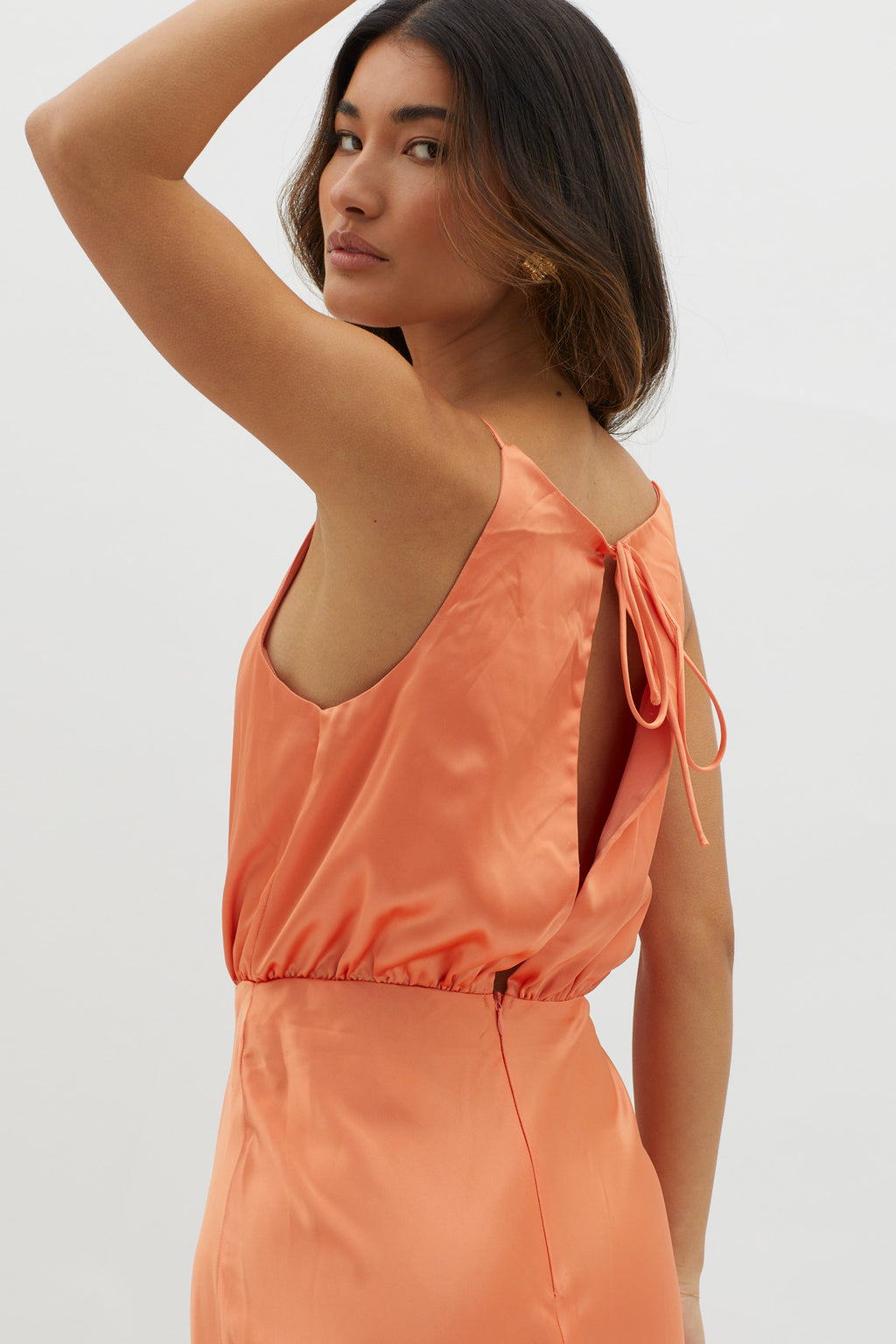 Midnight Hour Side Split Midi Dress Sunset by Selfie Leslie