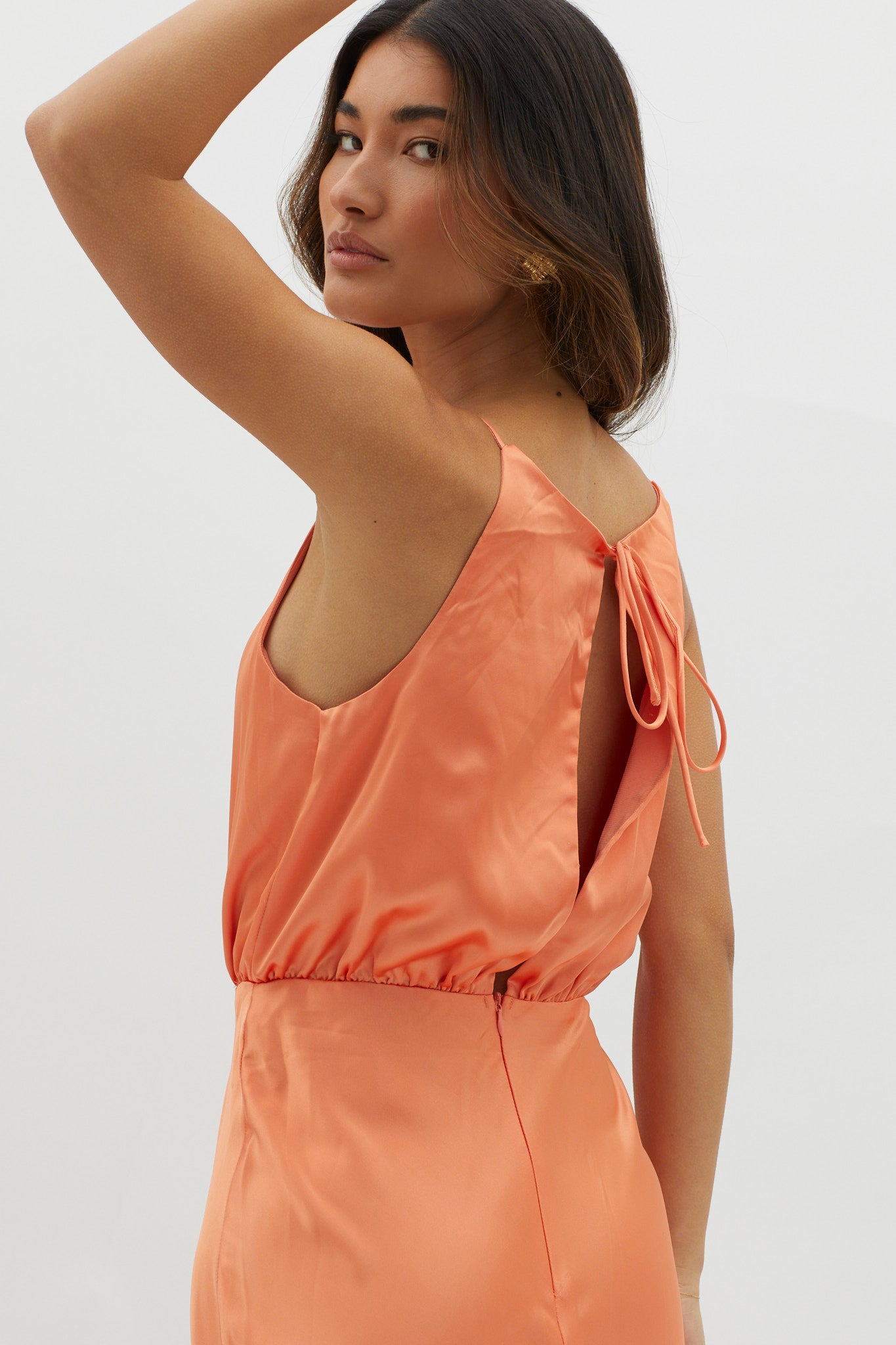 Midnight Hour Side Split Midi Dress Sunset by Selfie Leslie