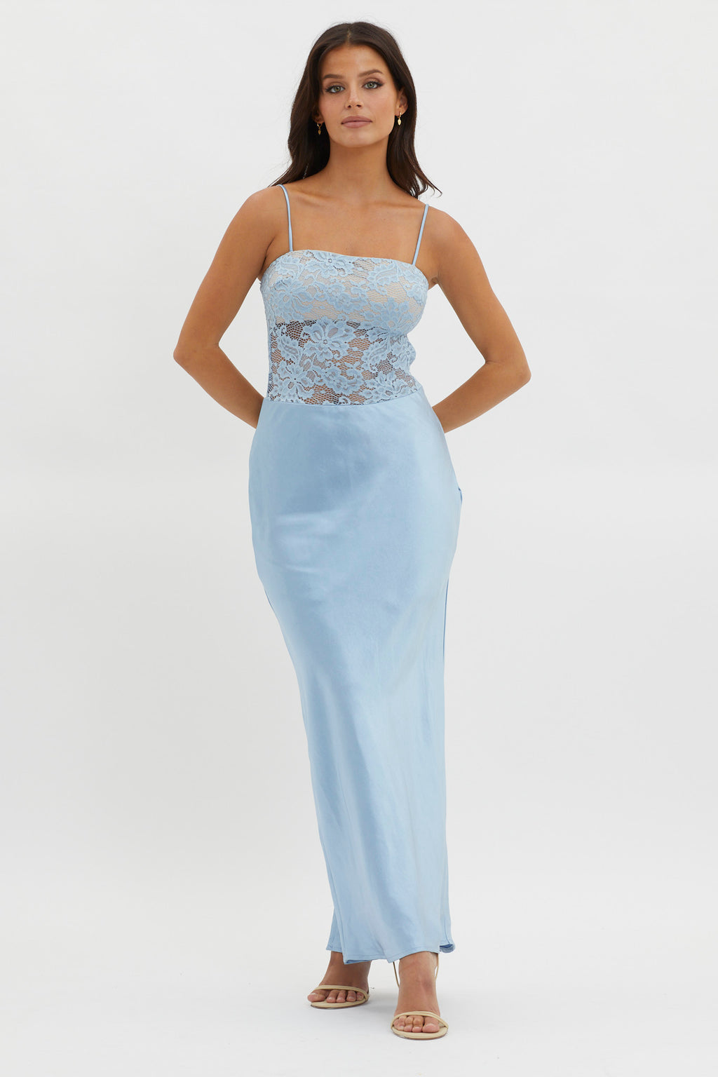 Moon Magic Floral Bodice Dress Blue by Selfie Leslie