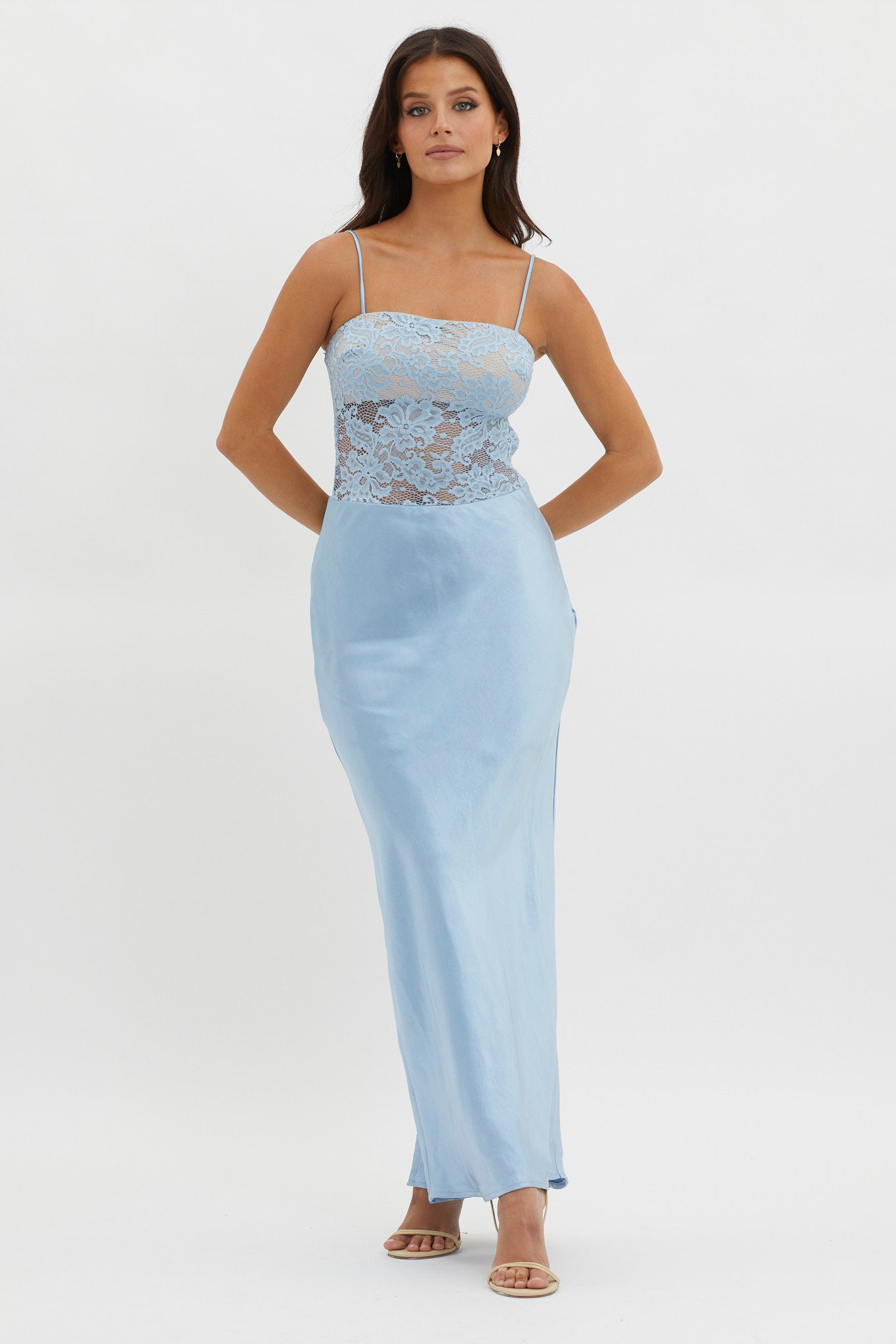 Moon Magic Floral Bodice Dress Blue by Selfie Leslie