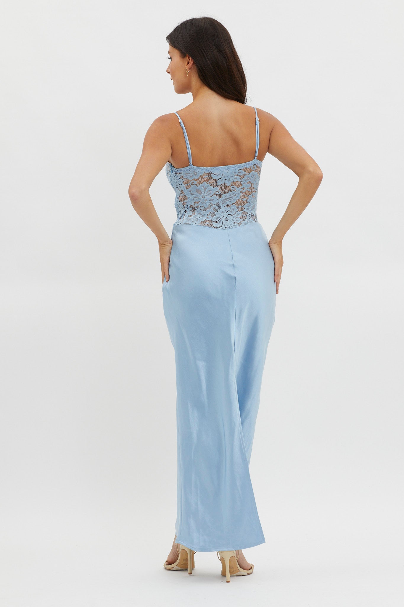 Moon Magic Floral Bodice Dress Blue by Selfie Leslie