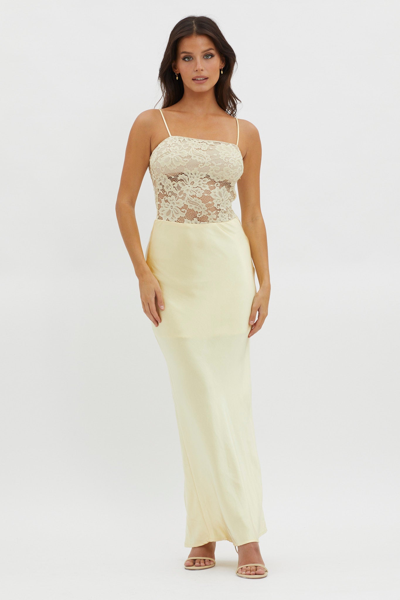 Moon Magic Floral Bodice Dress Lemon by Selfie Leslie