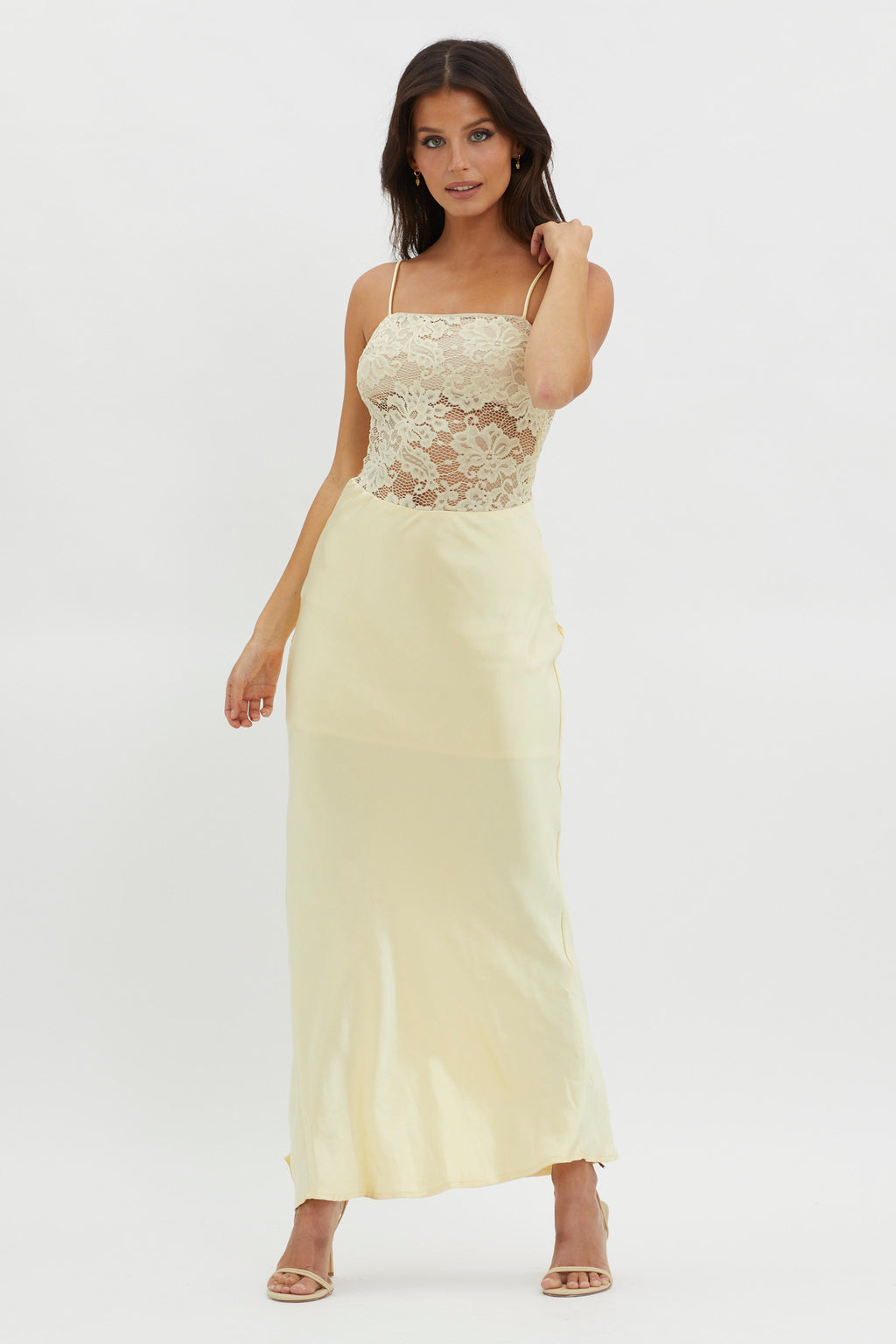 Moon Magic Floral Bodice Dress Lemon by Selfie Leslie