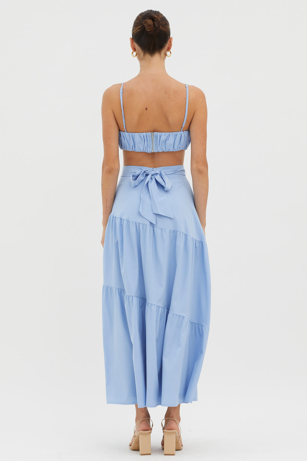 Bondi Waist Tie Maxi Skirt Blue by Selfie Leslie