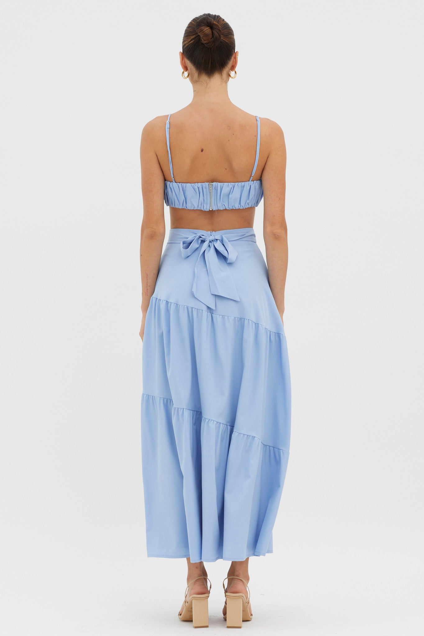 Bondi Waist Tie Maxi Skirt Blue by Selfie Leslie