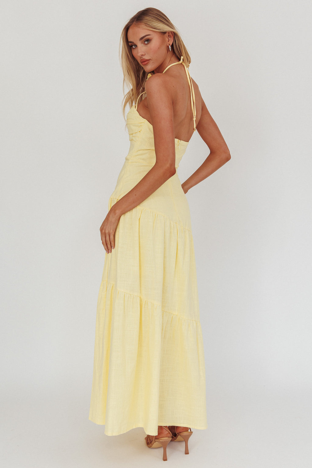 Bondi Rose Decoration Maxi Dress Lemon by Selfie Leslie
