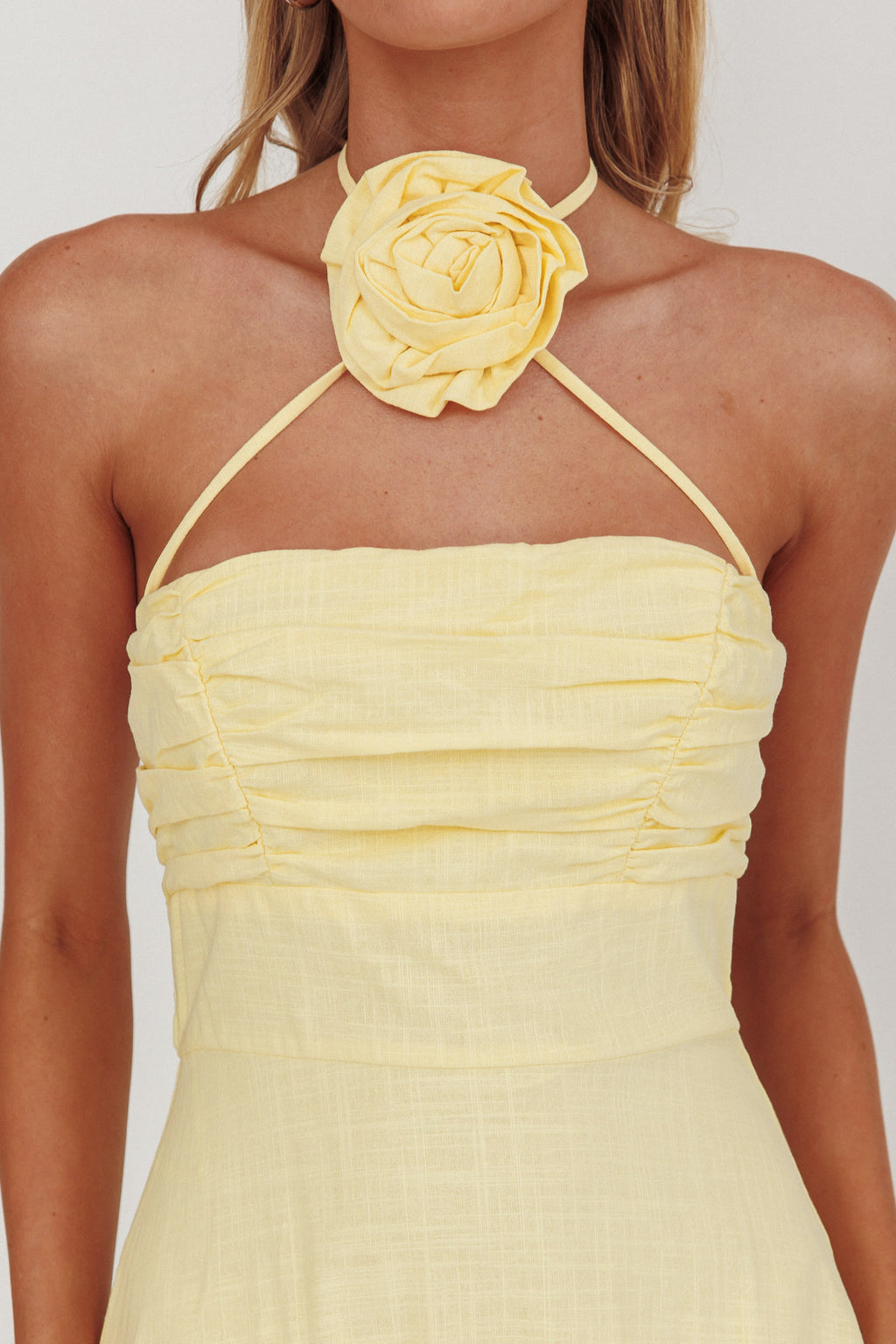 Bondi Rose Decoration Maxi Dress Lemon by Selfie Leslie