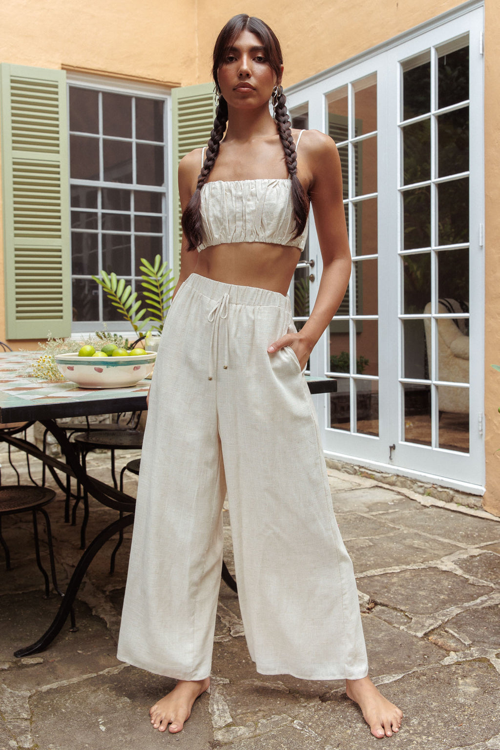Bondi Side Pocket Pants Oat by Selfie Leslie