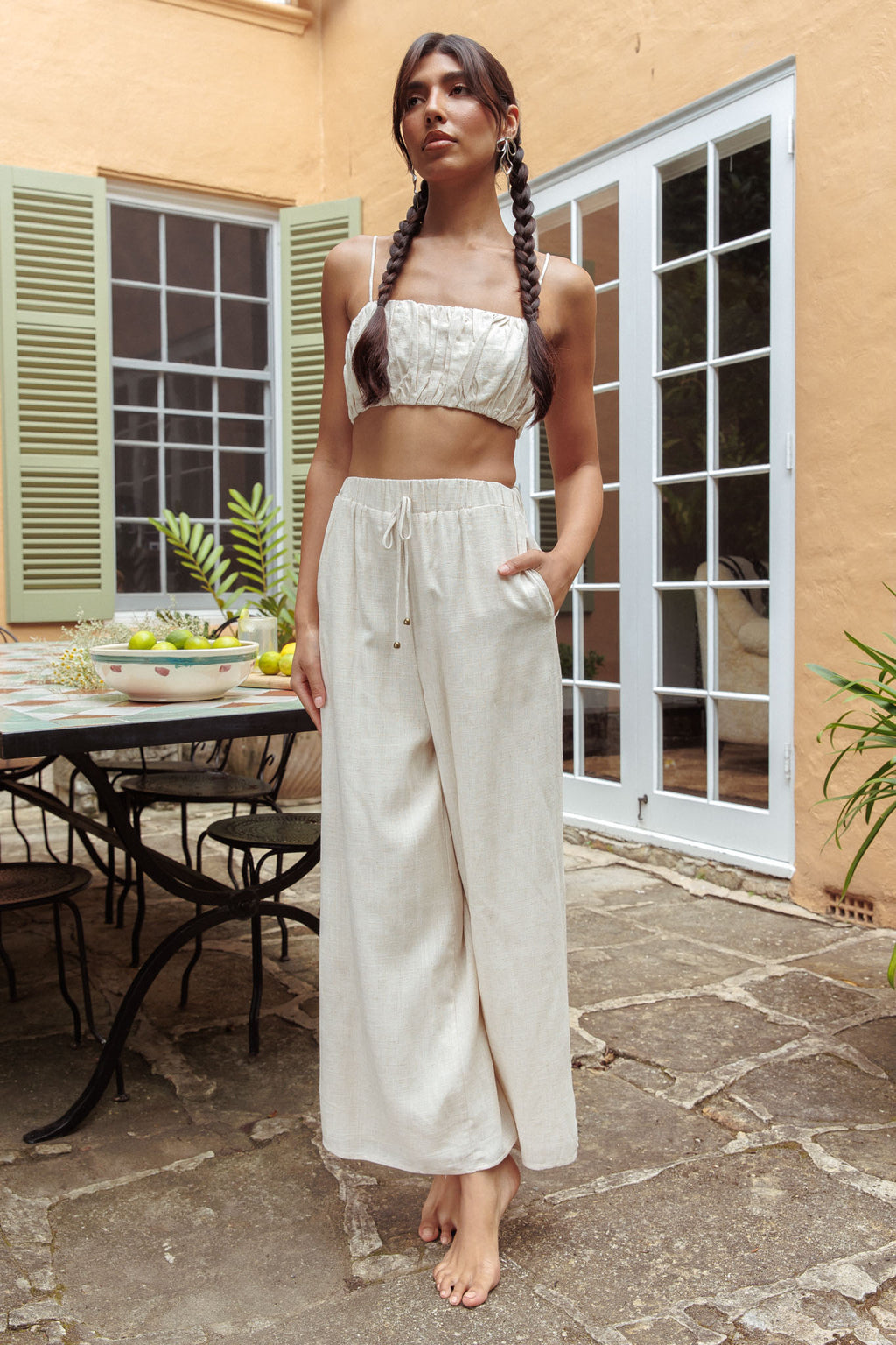 Bondi Side Pocket Pants Oat by Selfie Leslie