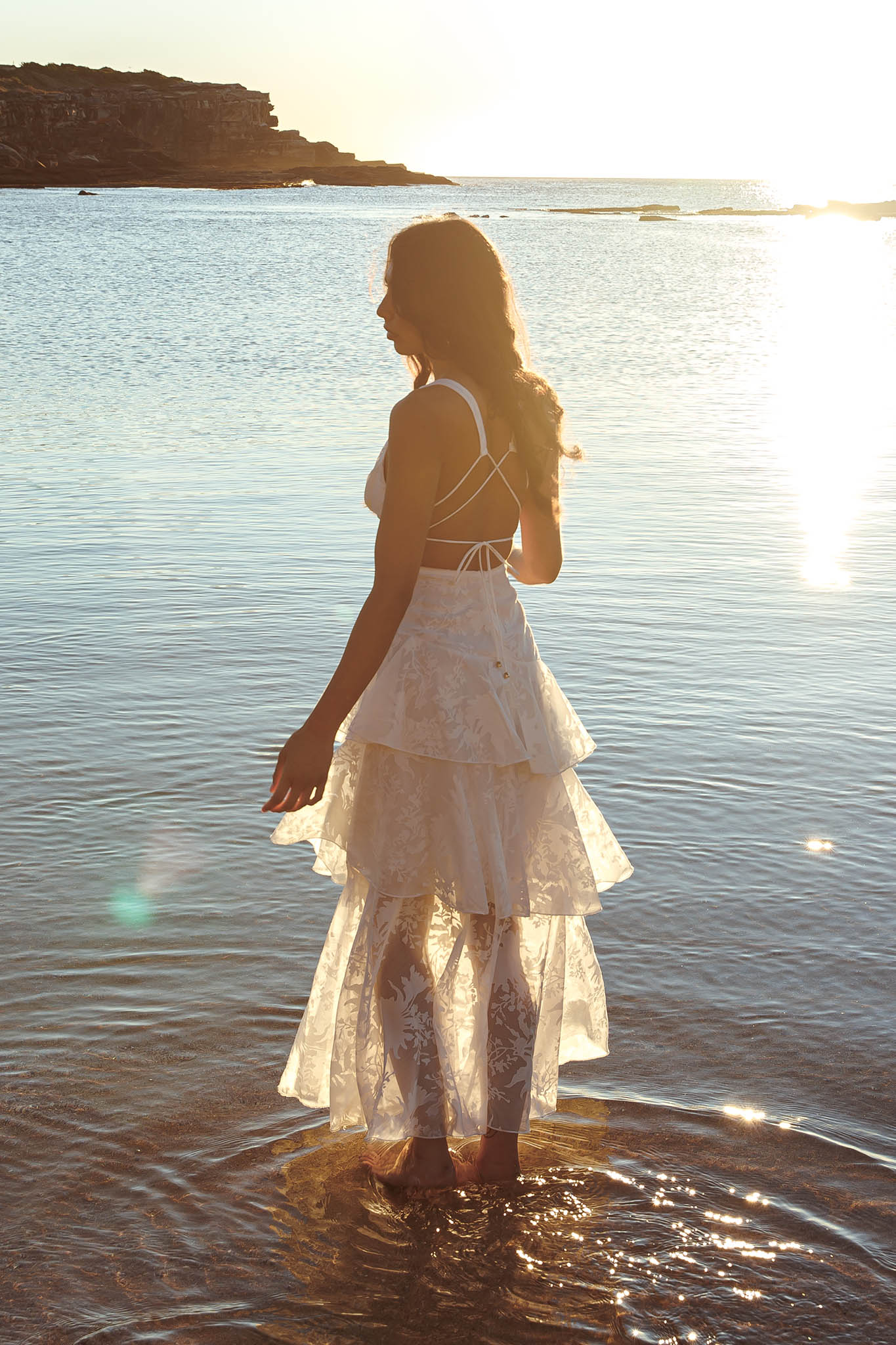 Veda Strappy Back Ruffle Chiffon Maxi Dress White | Selfie Leslie Veda Strappy Back Ruffle Chiffon Maxi Dress White | Selfie Leslie