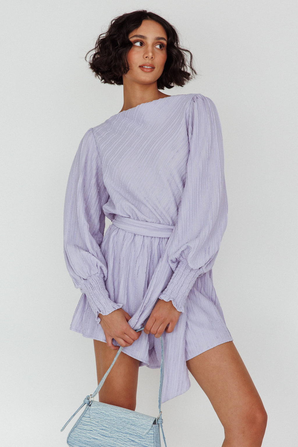 Summer Lover Long Sleeve Romper Lilac by Selfie Leslie