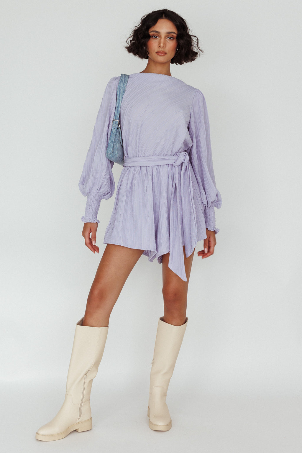 Summer Lover Long Sleeve Romper Lilac by Selfie Leslie