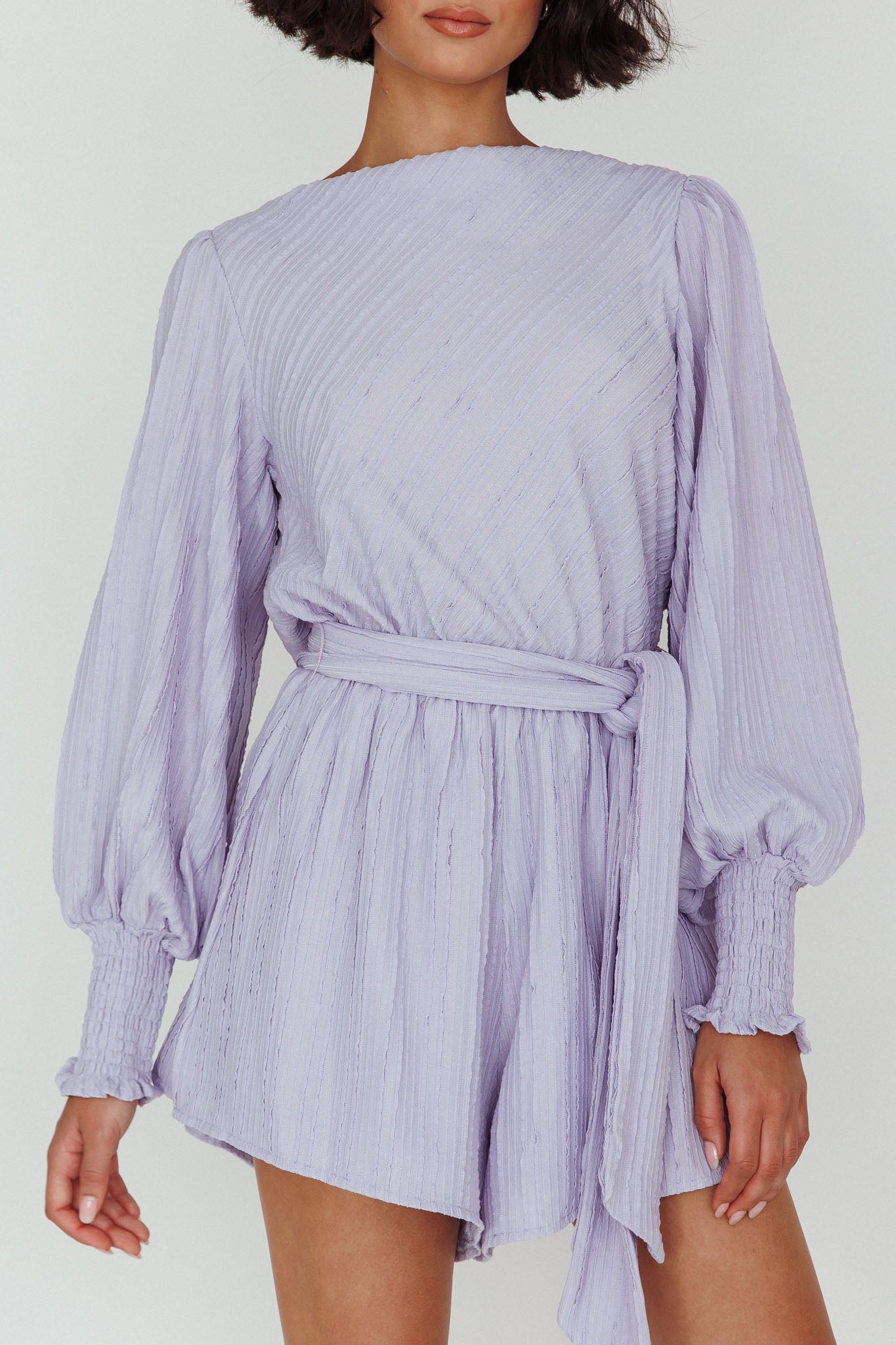 Summer Lover Long Sleeve Romper Lilac by Selfie Leslie