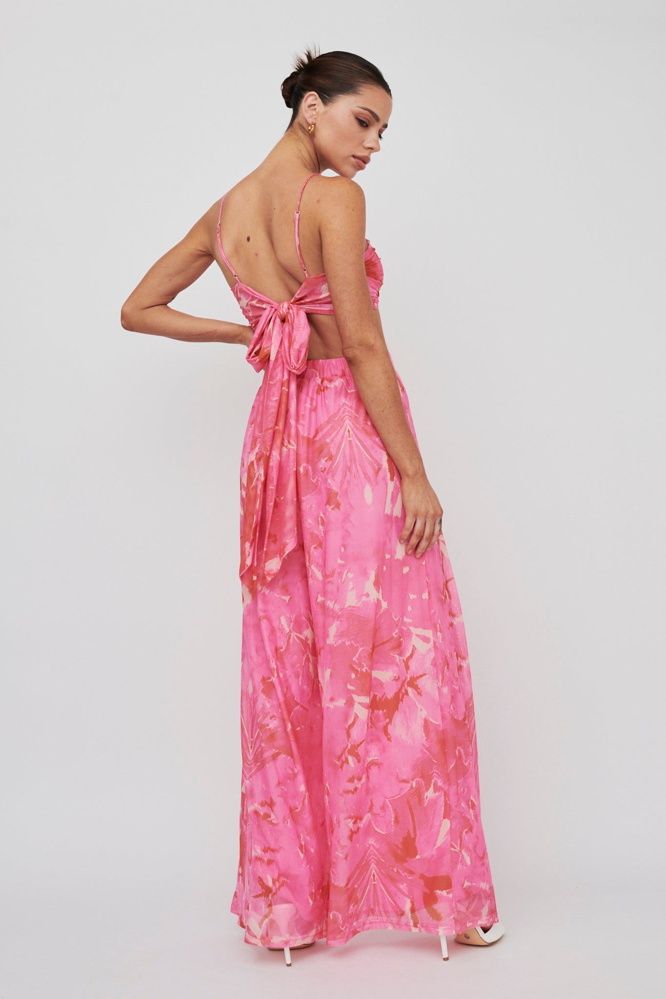 Tammi Wide Leg Pants Print Blush by Selfie Leslie