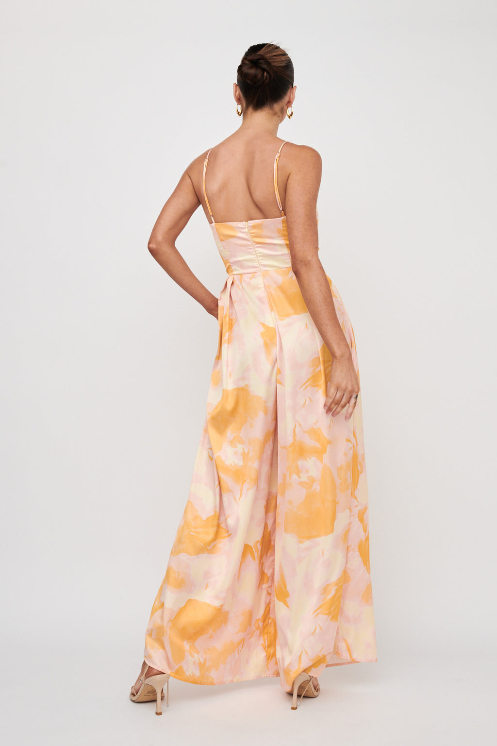 Tammi Cut-Out Waist Jumpsuit Abstract Yellow by Selfie Leslie