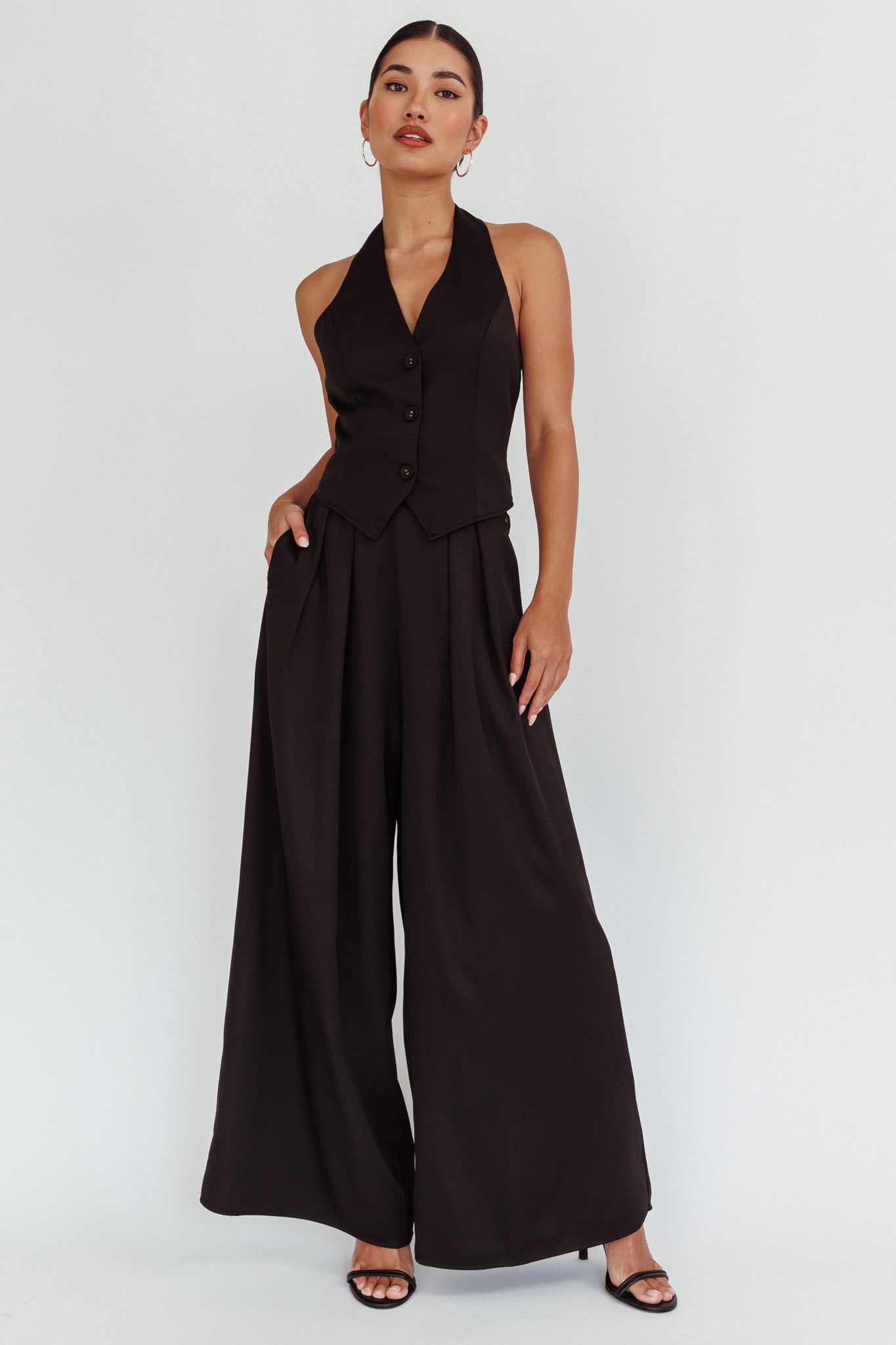Tammi Wide Leg Pants Black by Selfie Leslie