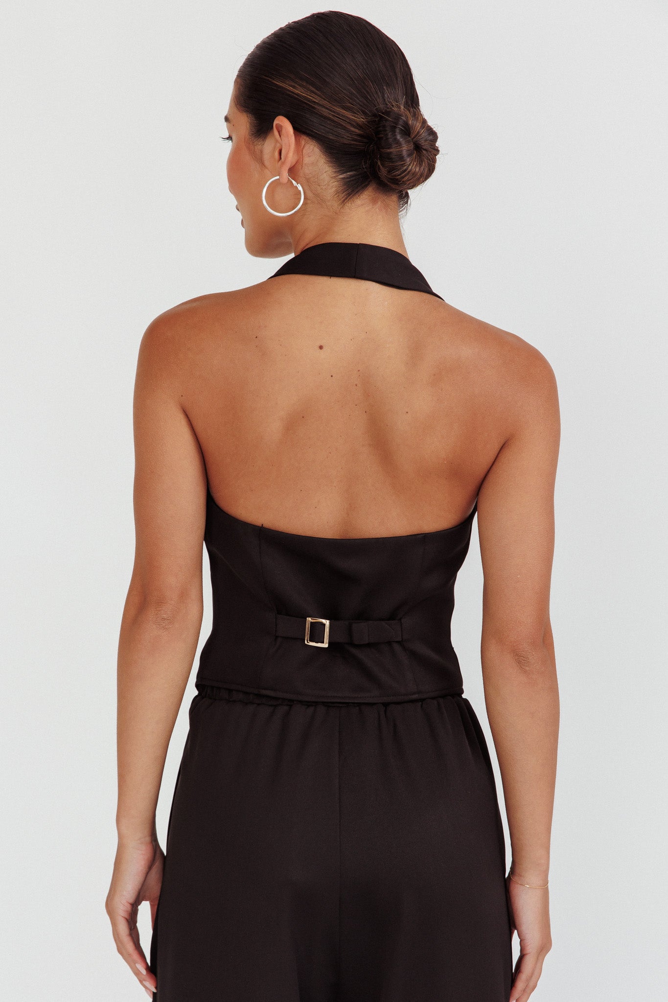 Tammi Halter Vest Top Black - L Tammi Halter Vest Top Black - L