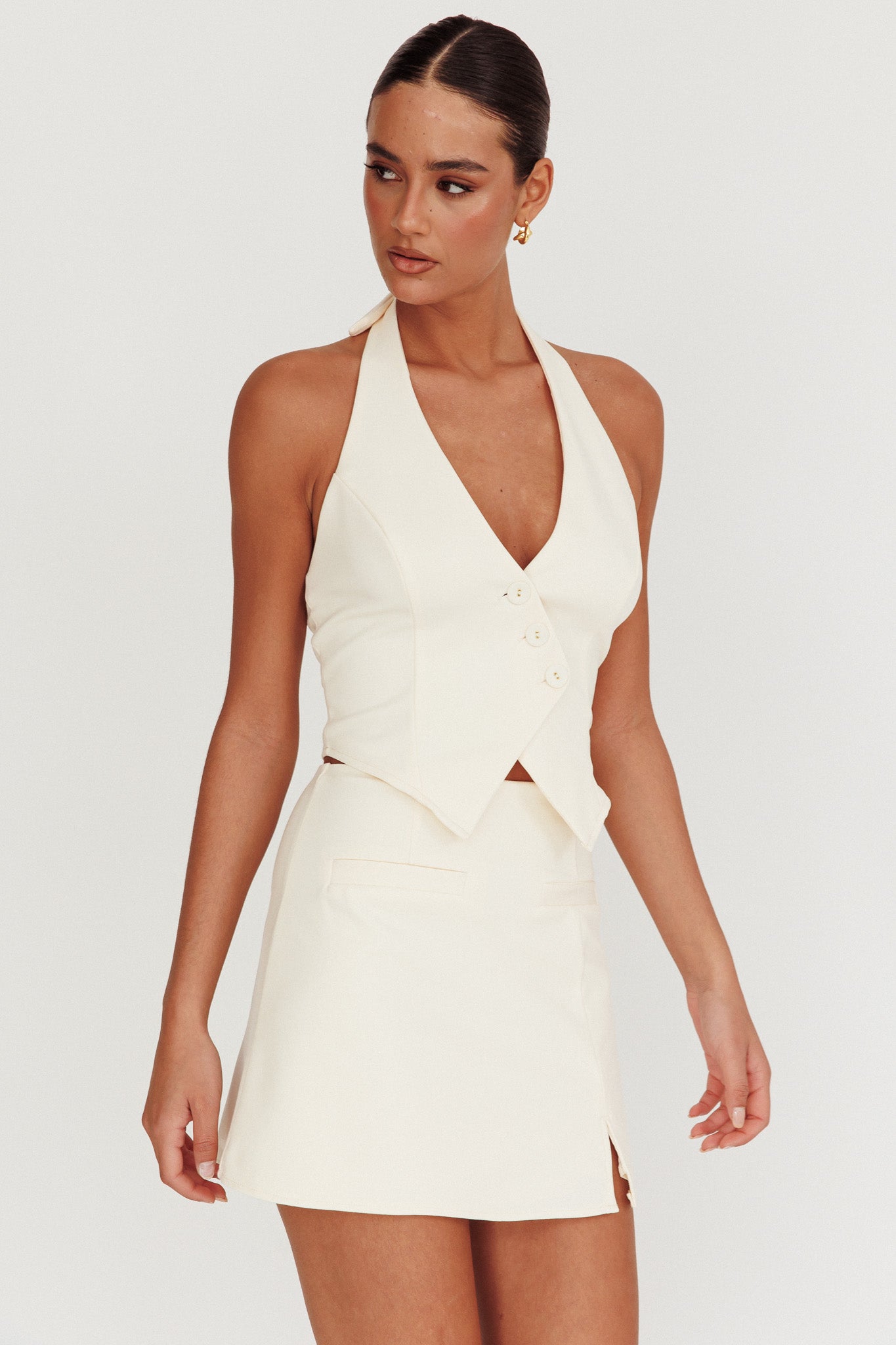 Tammi Halter Vest Top Oyster by Selfie Leslie