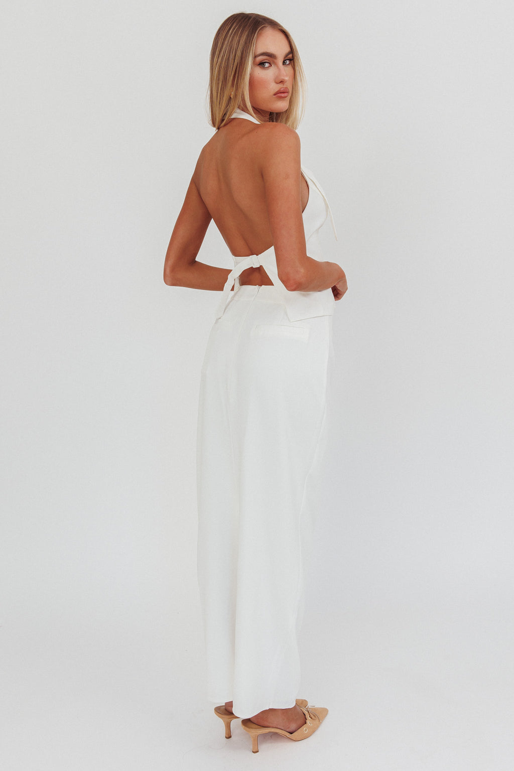 Tammi Faux Pocket Maxi Skirt Off White by Selfie Leslie