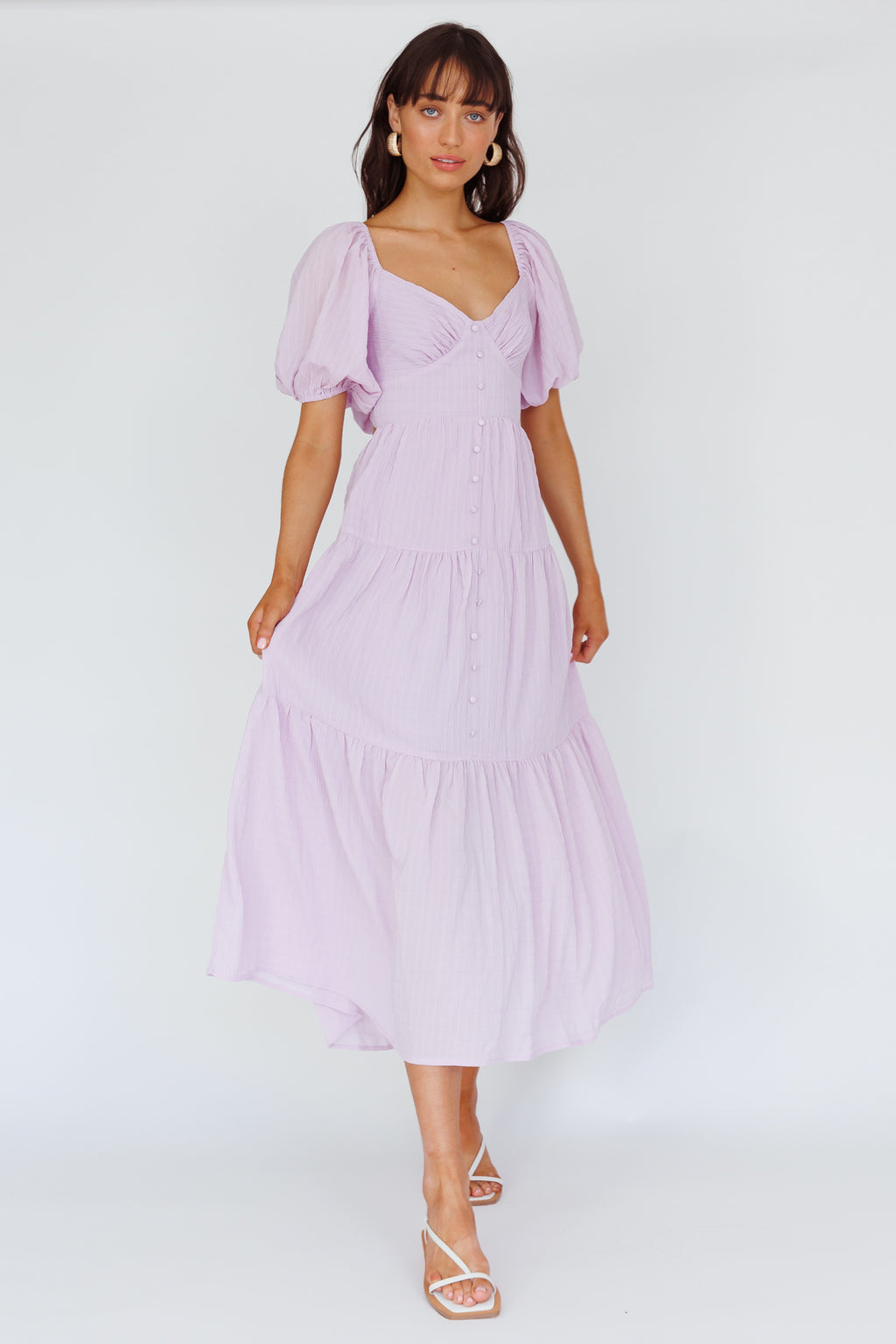 Royce Bow Back Midi Dress Lilac by Selfie Leslie