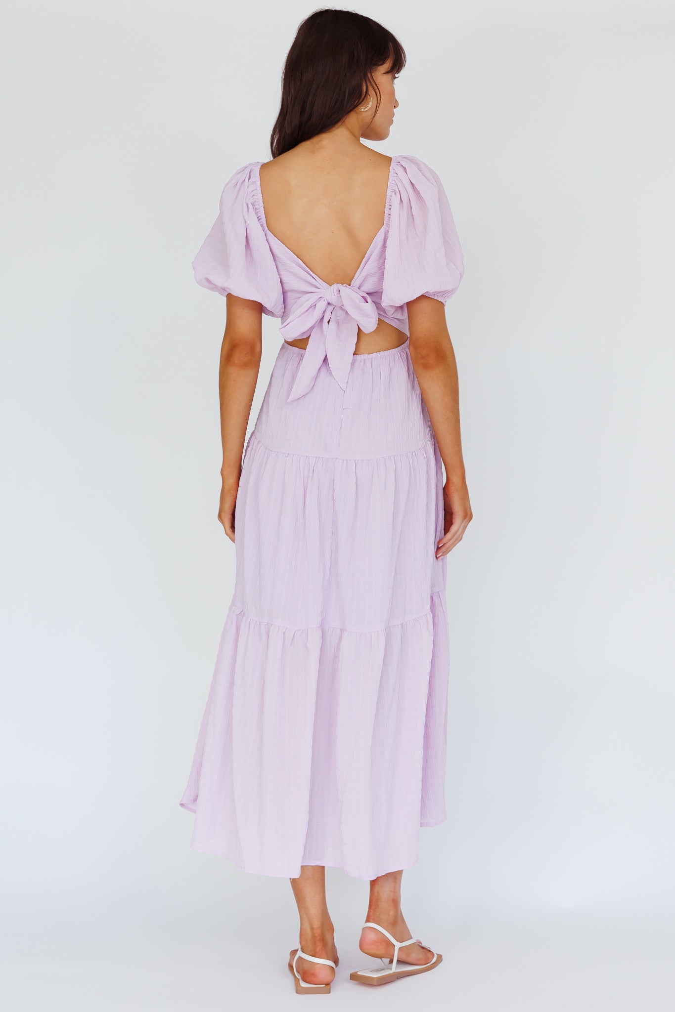 Royce Bow Back Midi Dress Lilac by Selfie Leslie