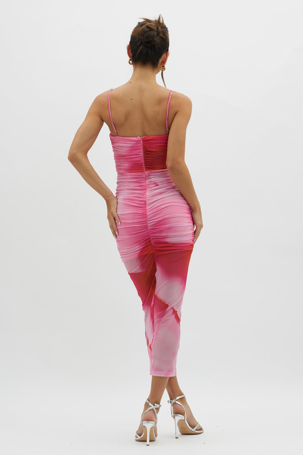 Logan Cami Strap Midi Dress Abstract Pink by Selfie Leslie