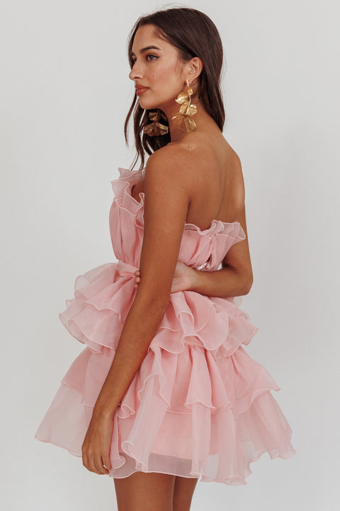 blush pink chiffon dress Bon Bon Tiered Mini YGroup_ramie-strapless-mini-dress-low-impact Eugenie Satin Corset Gown COLOR:Wine Whether you are dressing