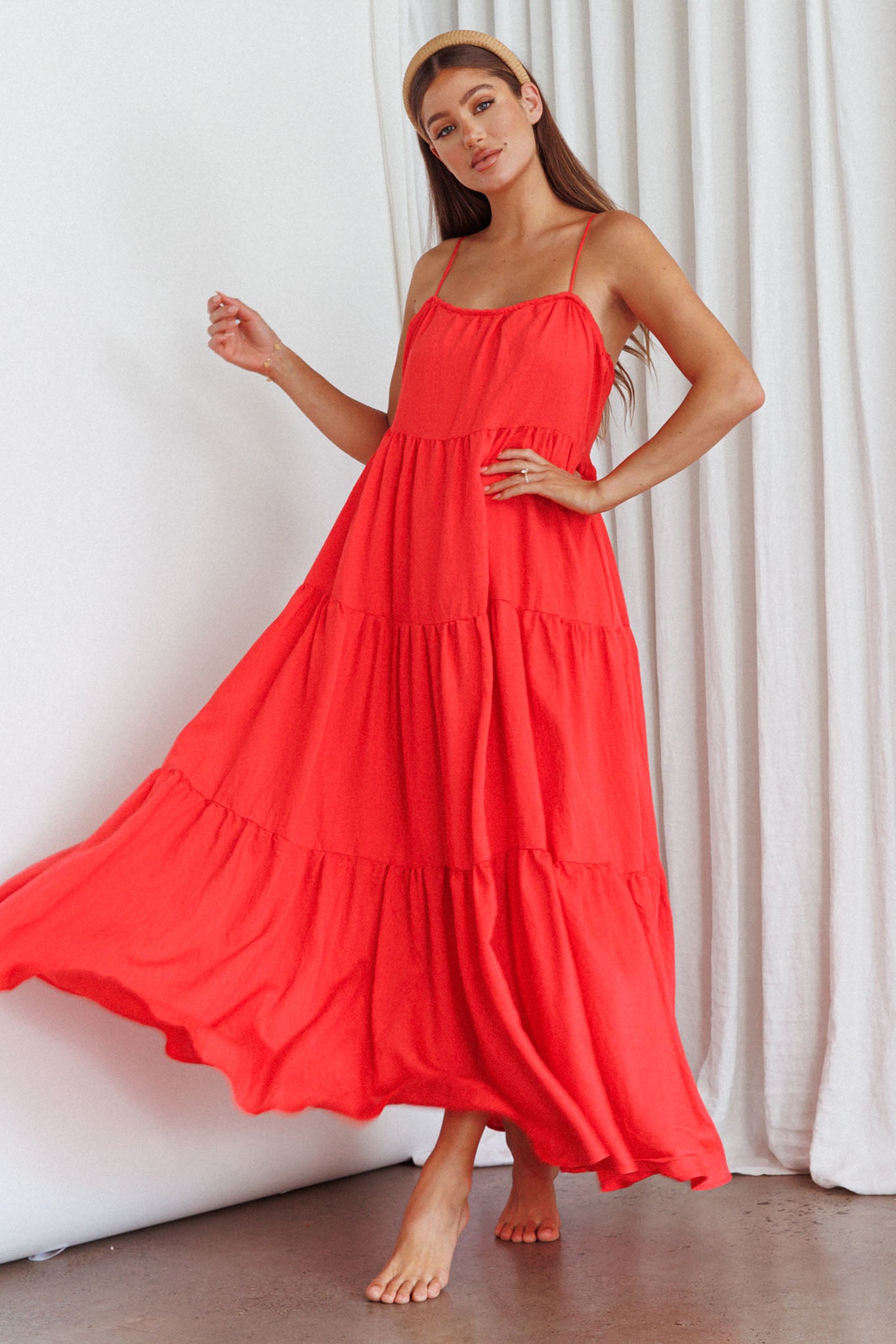 Bora Bora Tied Back Maxi Dress Watermelon by Selfie Leslie