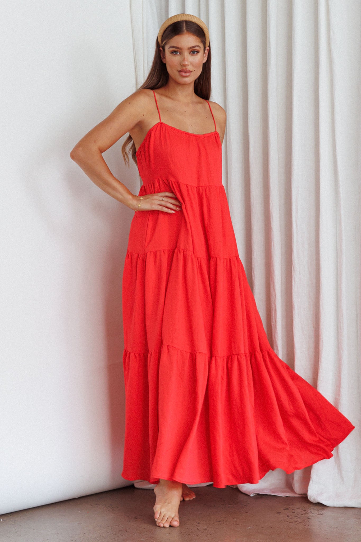 Bora Bora Tied Back Maxi Dress Watermelon by Selfie Leslie