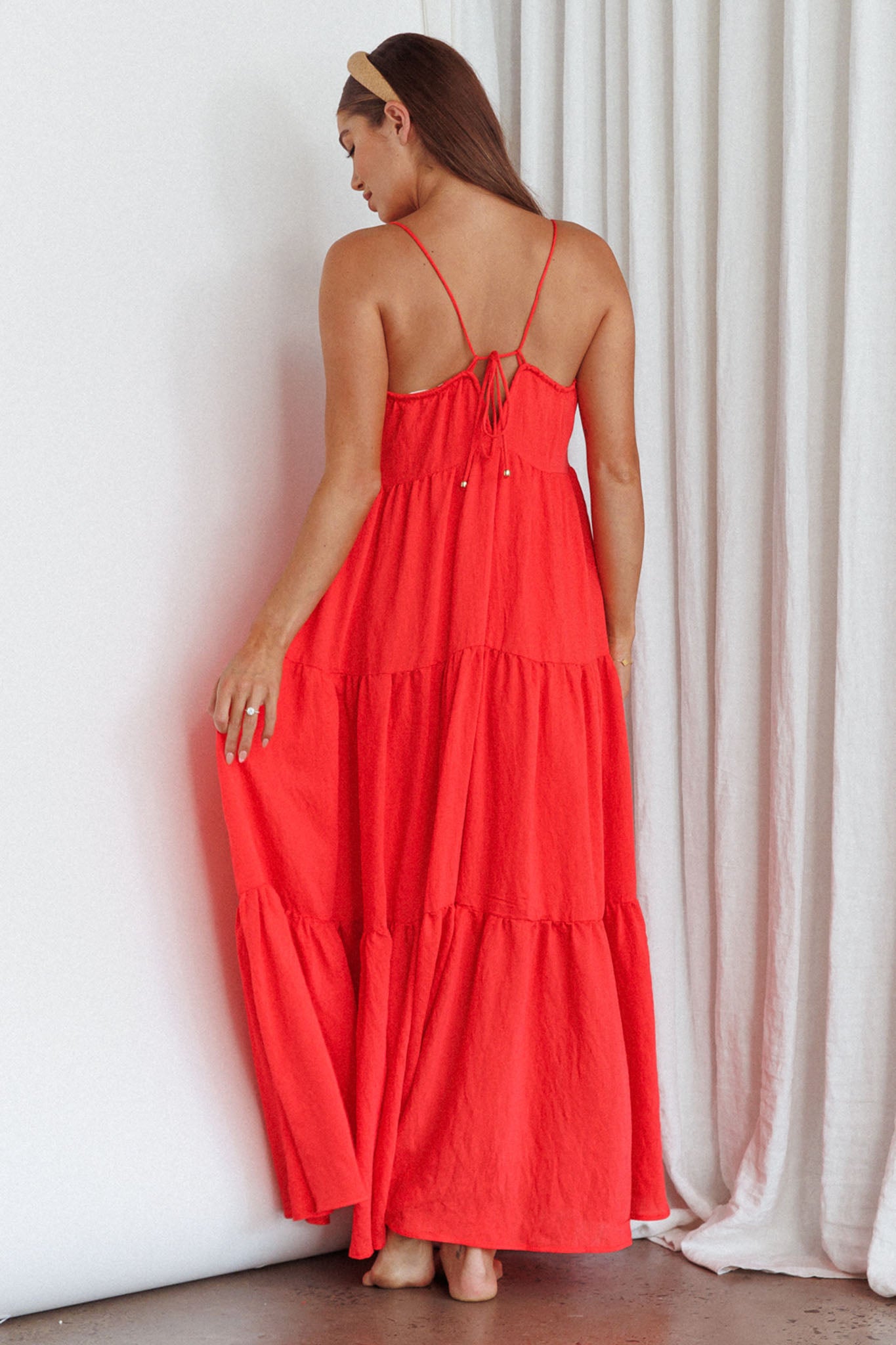 Bora Bora Tied Back Maxi Dress Watermelon by Selfie Leslie