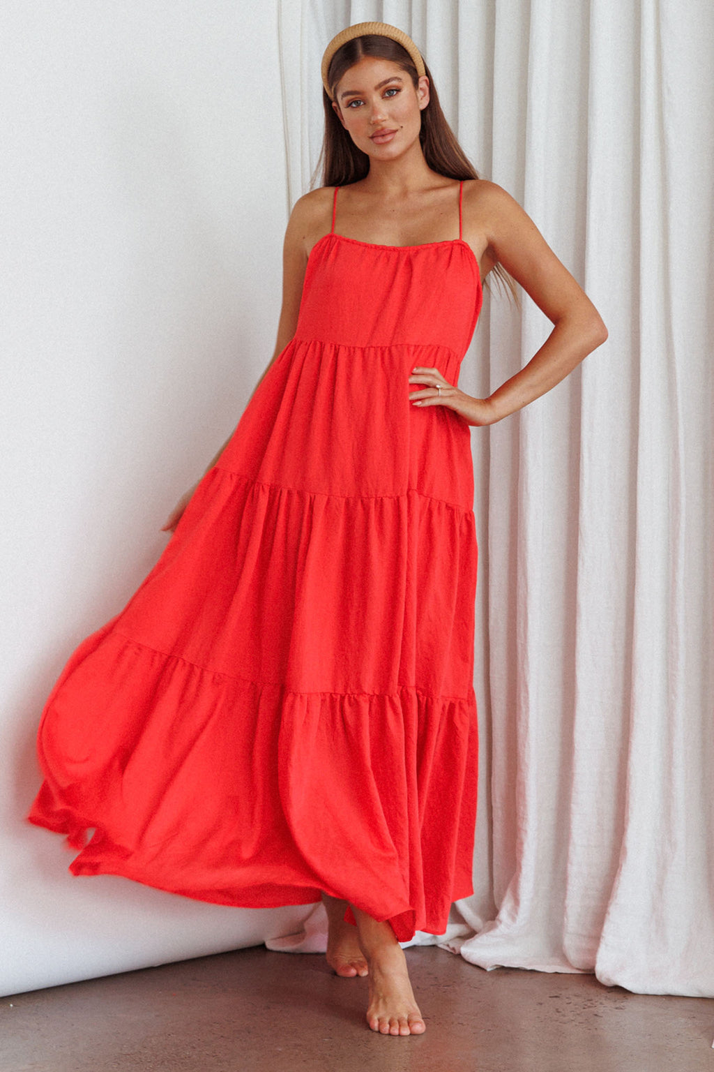 Bora Bora Tied Back Maxi Dress Watermelon by Selfie Leslie