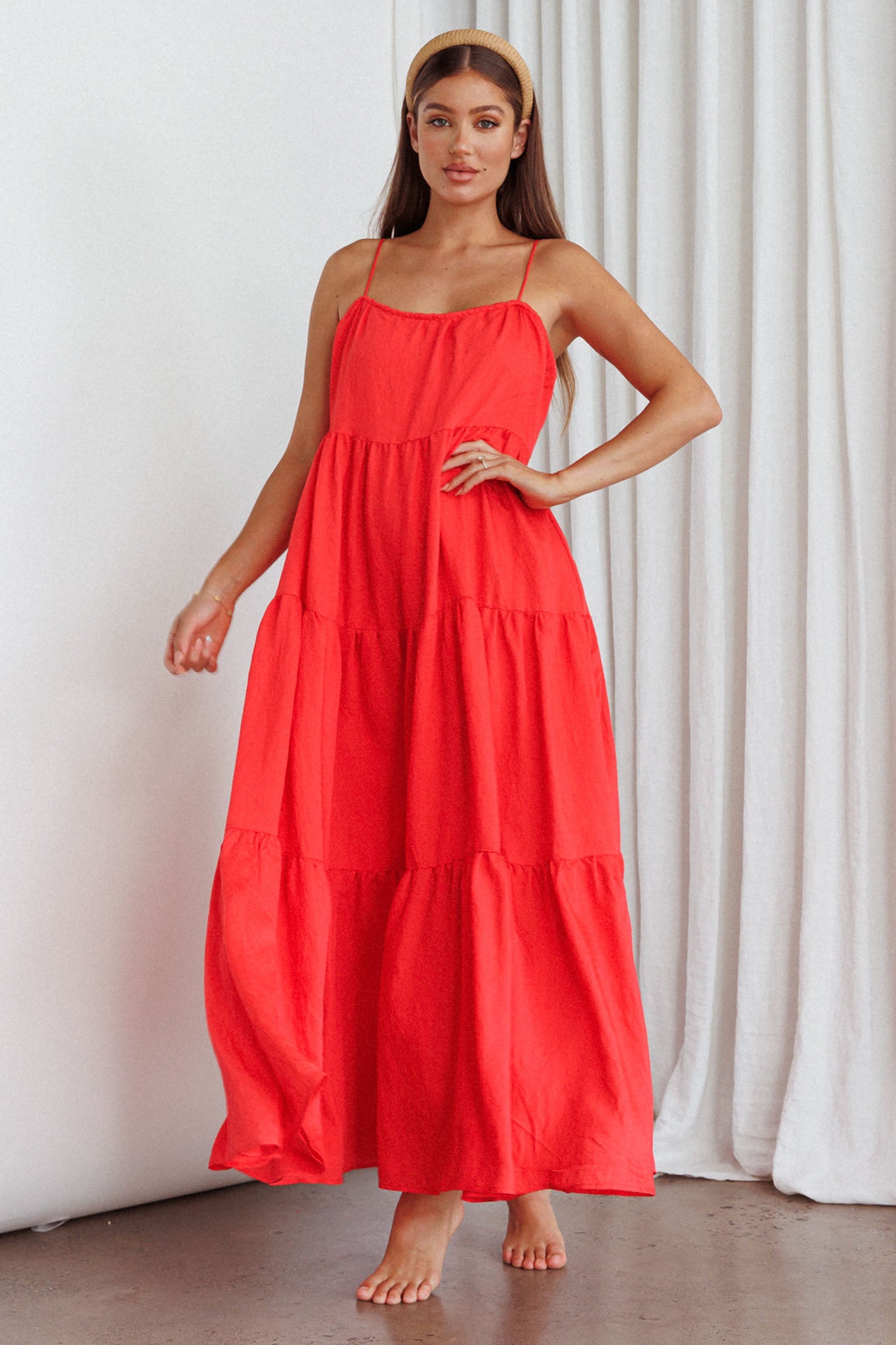 Bora Bora Tied Back Maxi Dress Watermelon by Selfie Leslie