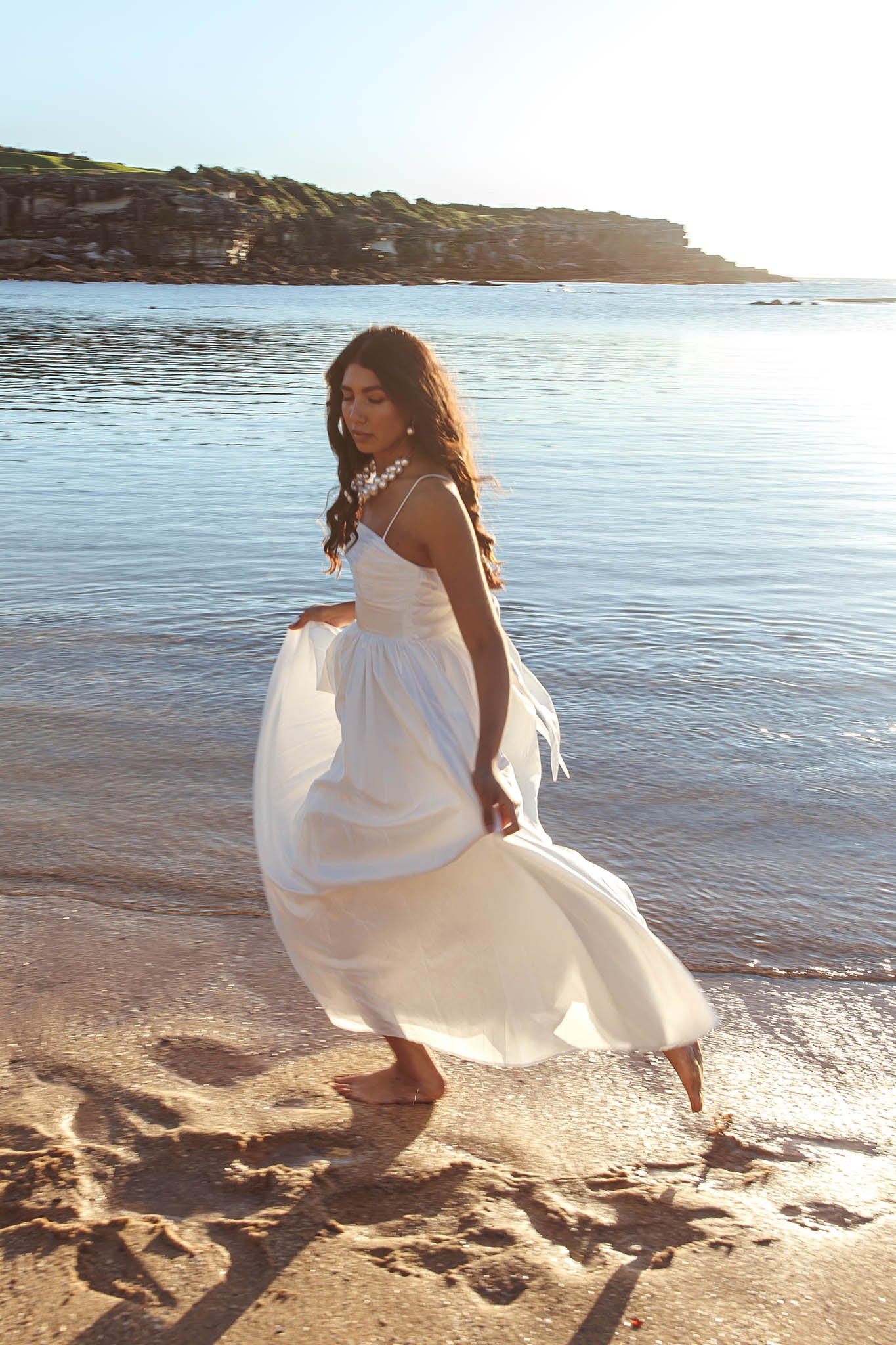 Love Songs Back Bow Maxi Dress White by Selfie Leslie