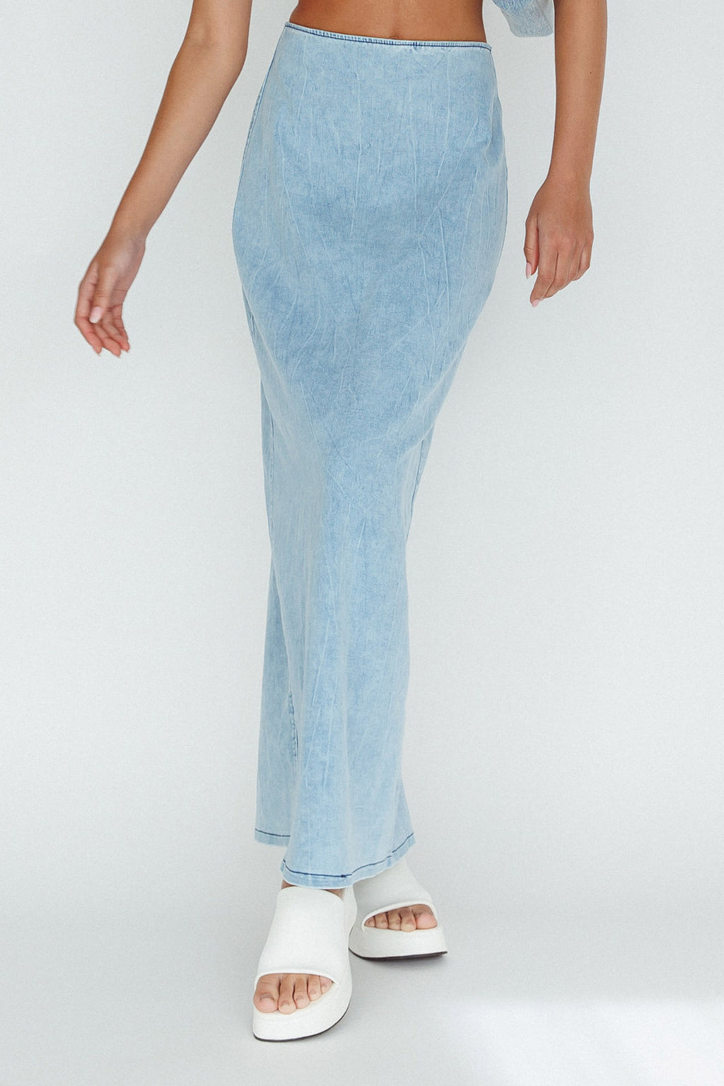 The Moment Maxi Skirt Denim by Selfie Leslie