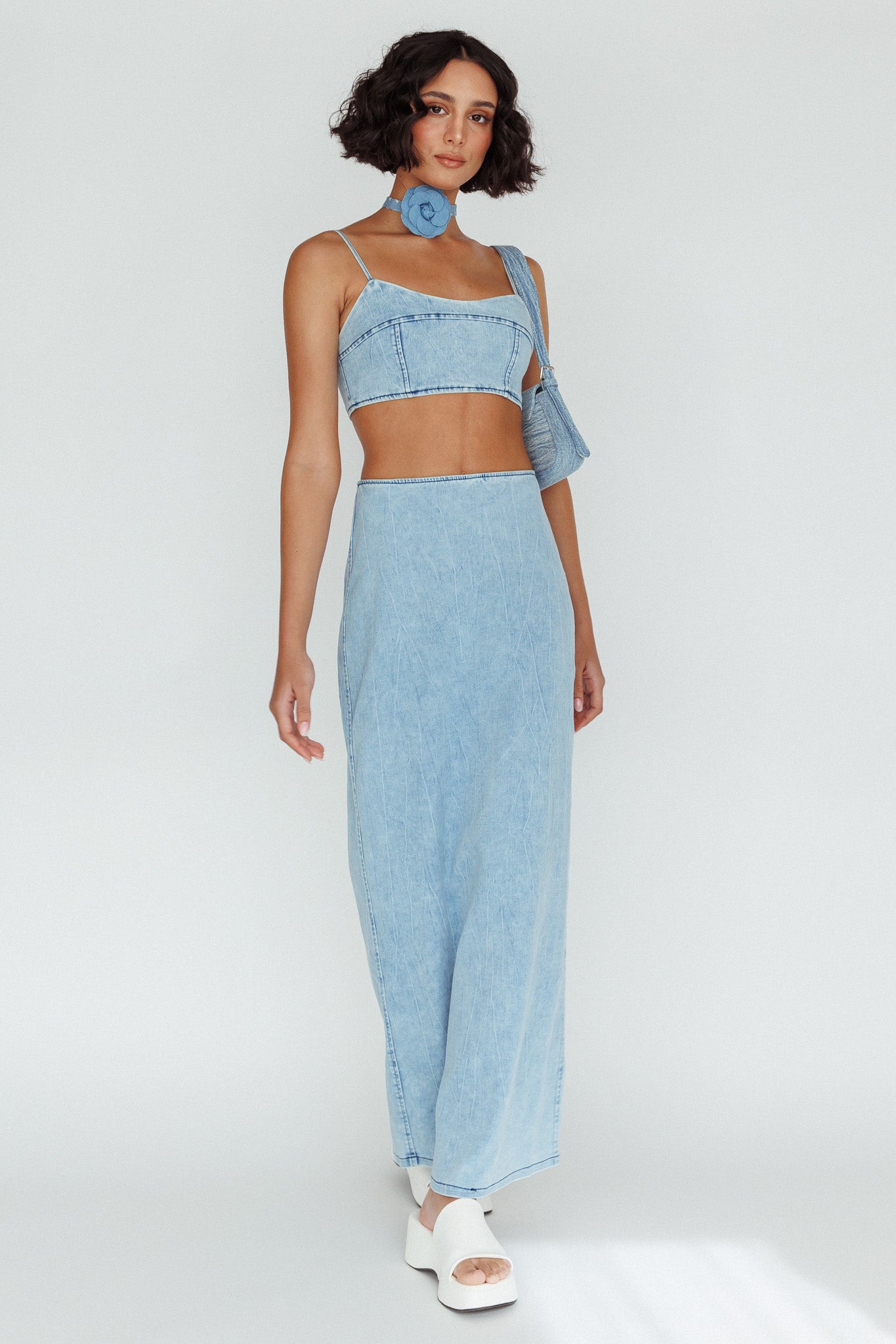 The Moment Maxi Skirt Denim by Selfie Leslie