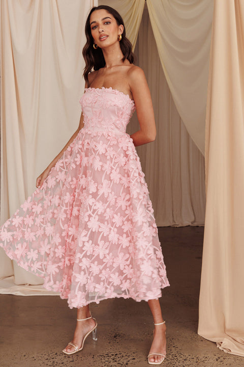 kinsley floral sequin lace midi dress Another World Pink Sequin Midi Dress - US 8 main image 0