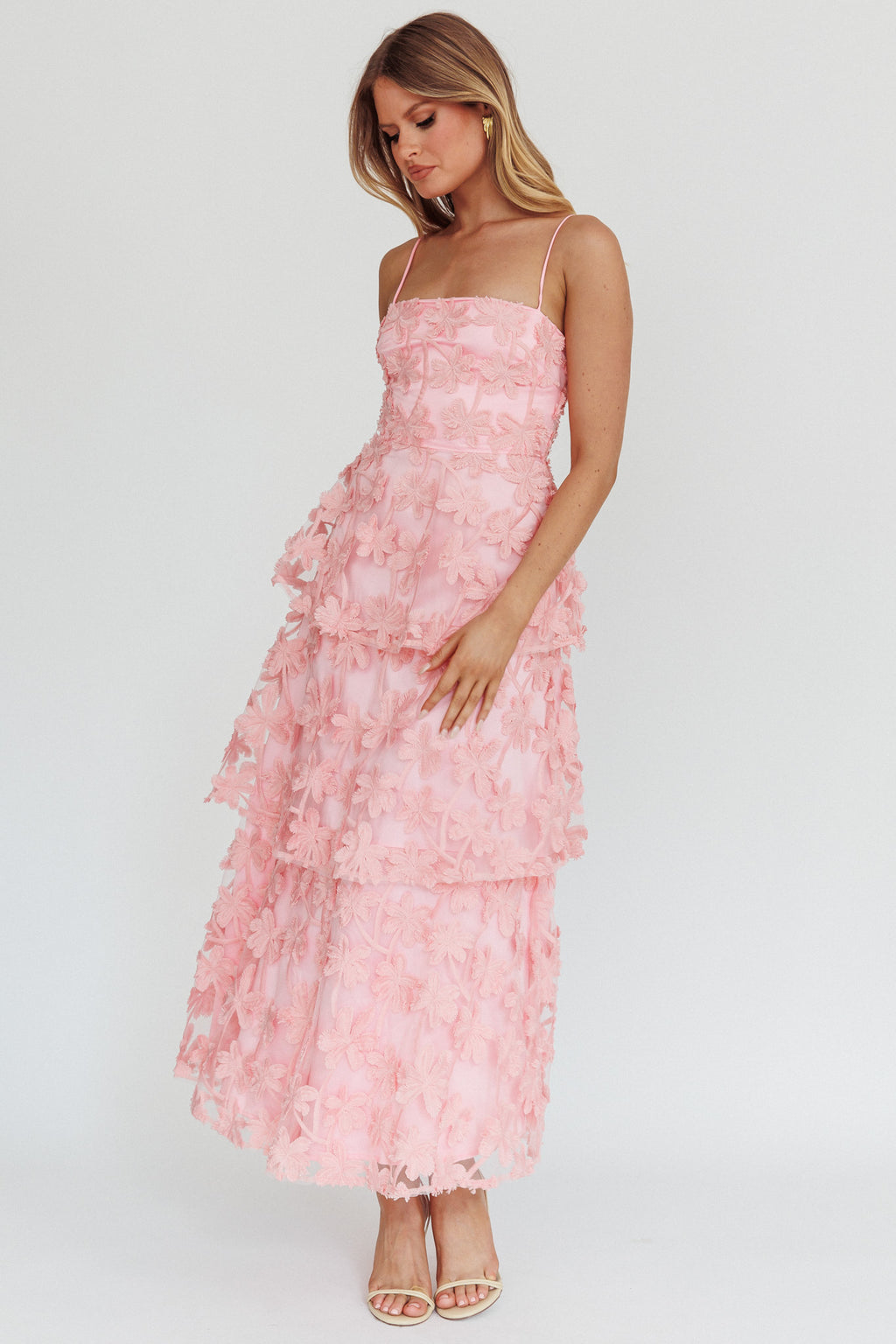 Dori Floral Embellished Maxi Dress Blush– Selfie Leslie