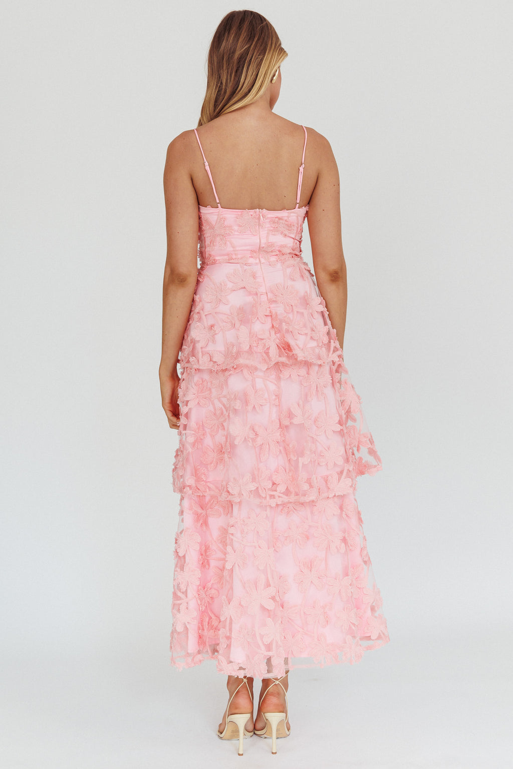 Dori Floral Embellished Maxi Dress Blush by Selfie Leslie