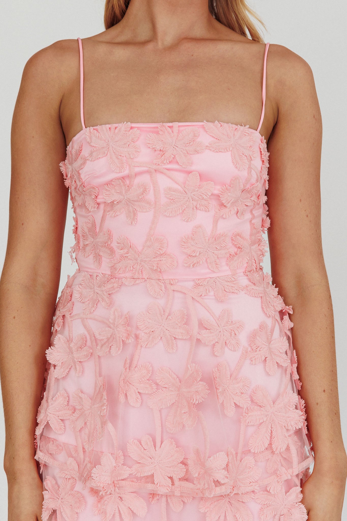 dori floral embellished midi dress Dori Floral Embellished Maxi Dress Blush