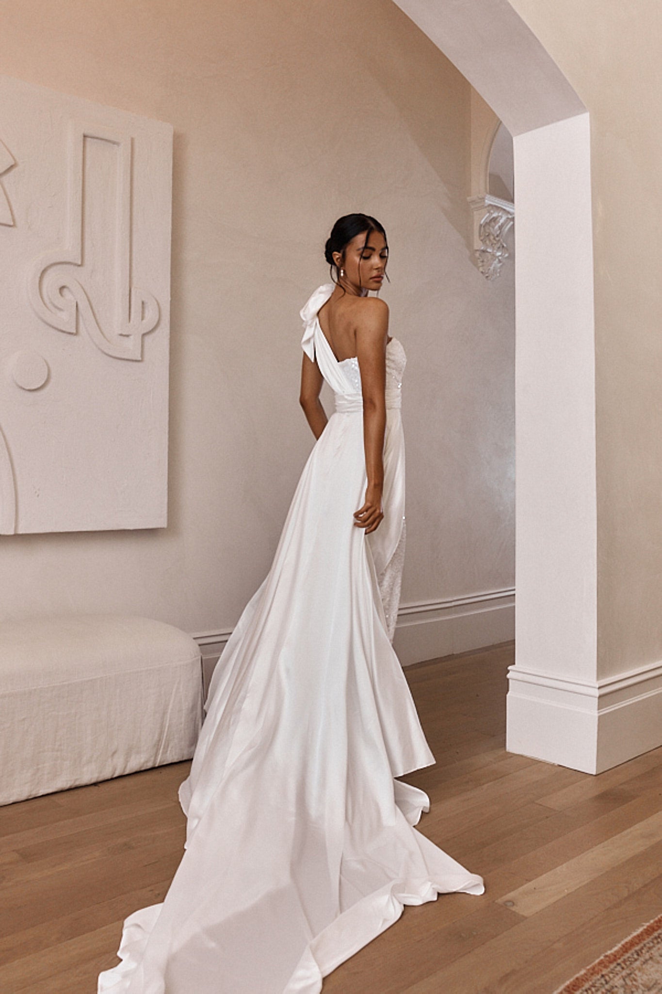 Francene Two Piece Sequin Maxi Dress White by Selfie Leslie