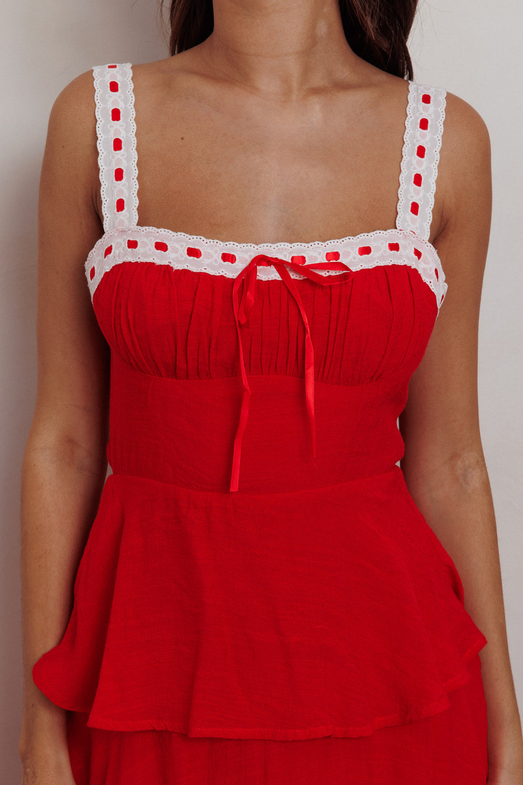 Provence Bloom Tiered Ruffle Maxi Dress Red by Selfie Leslie