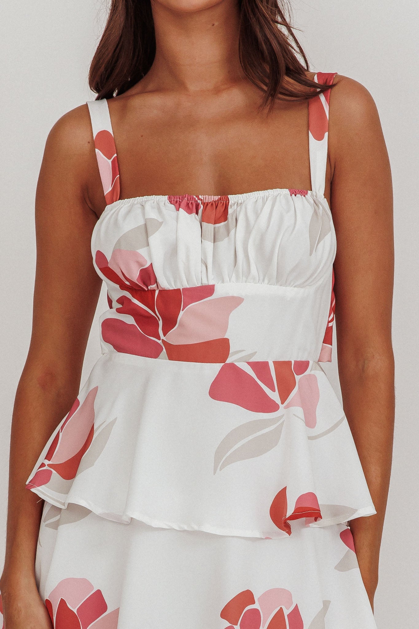Provence Bloom Tiered Floral Maxi Dress Rose by Selfie Leslie