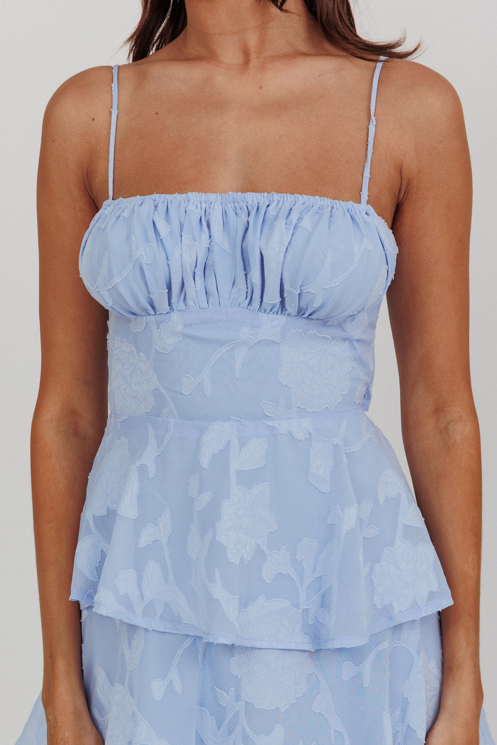 Provence Bloom Tiered Maxi Dress Blue by Selfie Leslie