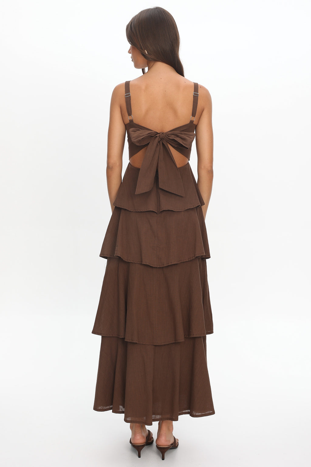 Provence Bloom Tiered Maxi Dress Chocolate by Selfie Leslie